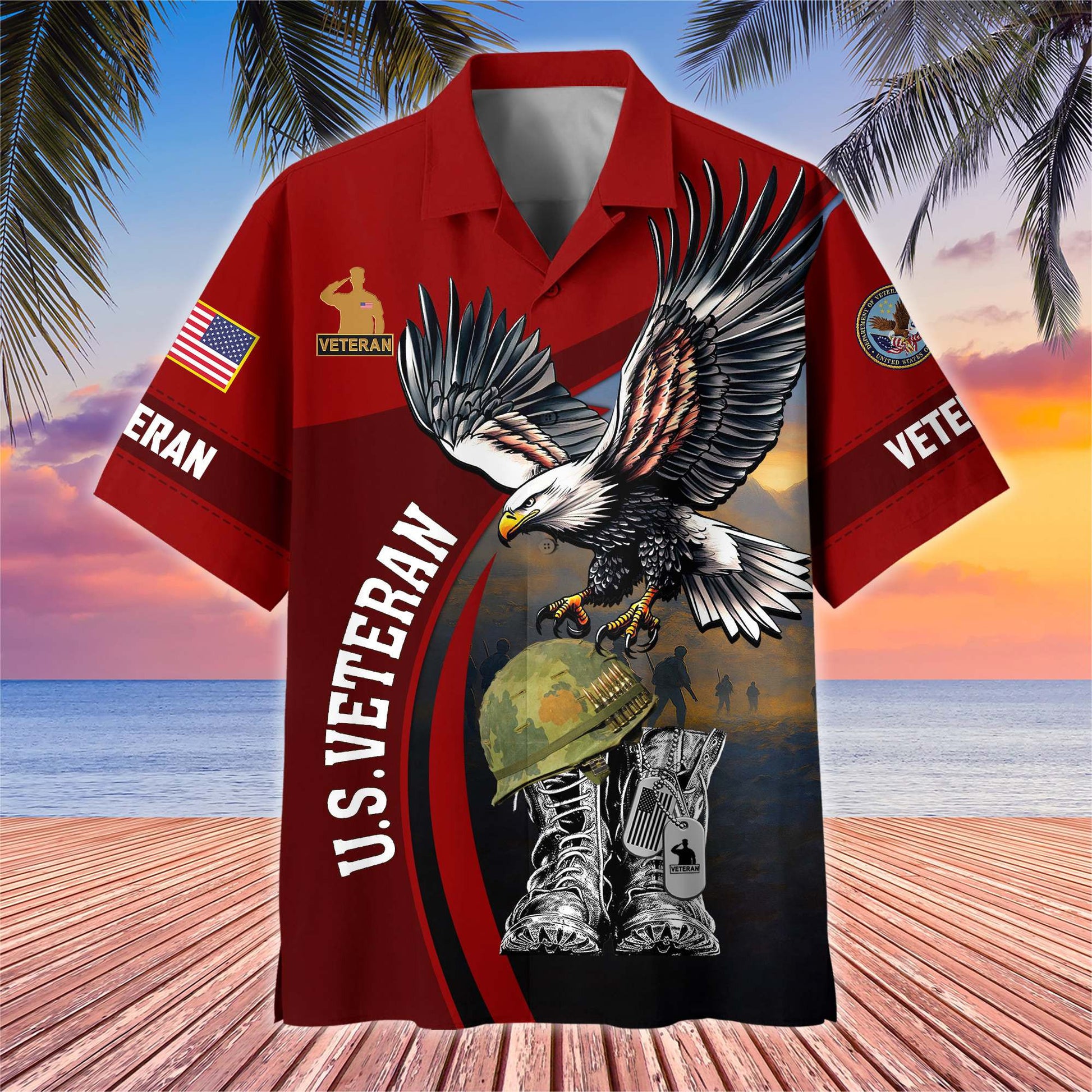 Premium US Veterans Hawaiian Shirt BPHN040611, Gifts For US Veterans, Gifts On Independence Day, Veterans Day.