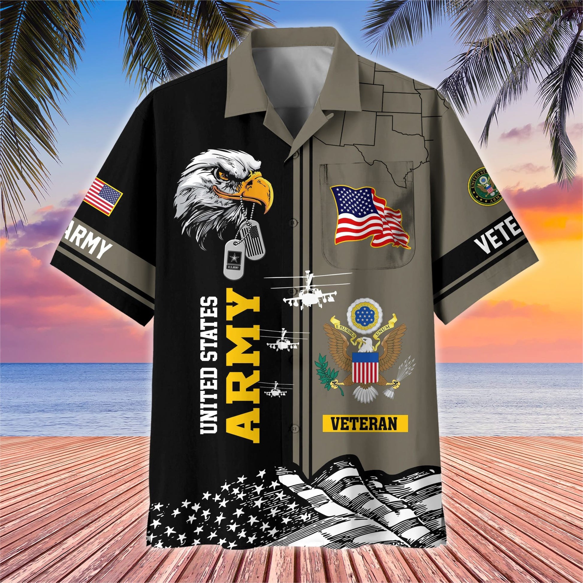 Premium US Veterans Hawaiian Shirt With Pocket BPVC200602, Gifts For US Veterans, Gifts On Independence Day, Veterans Day.