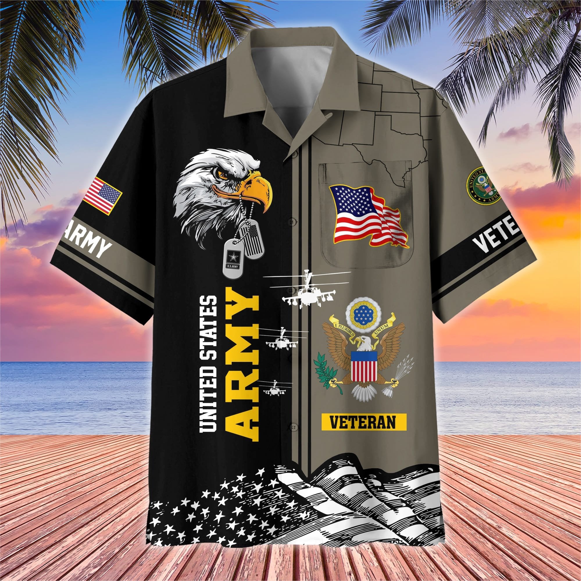 Premium US Veterans Hawaiian Shirt With Pocket BPVC200602, Gifts For US Veterans, Gifts On Independence Day, Veterans Day.