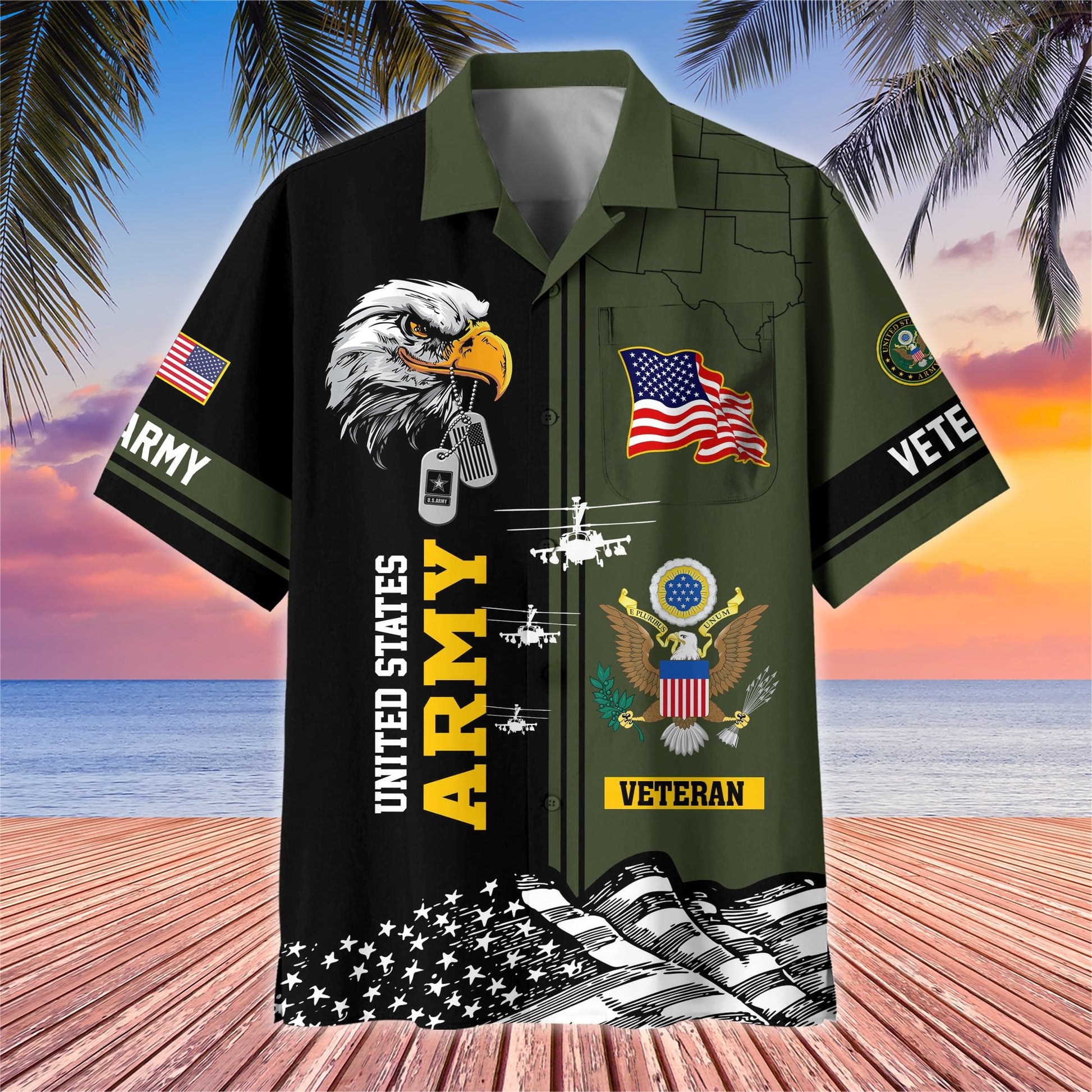 Premium US Veterans Hawaiian Shirt With Pocket BPVC200602, Gifts For US Veterans, Gifts On Independence Day, Veterans Day.
