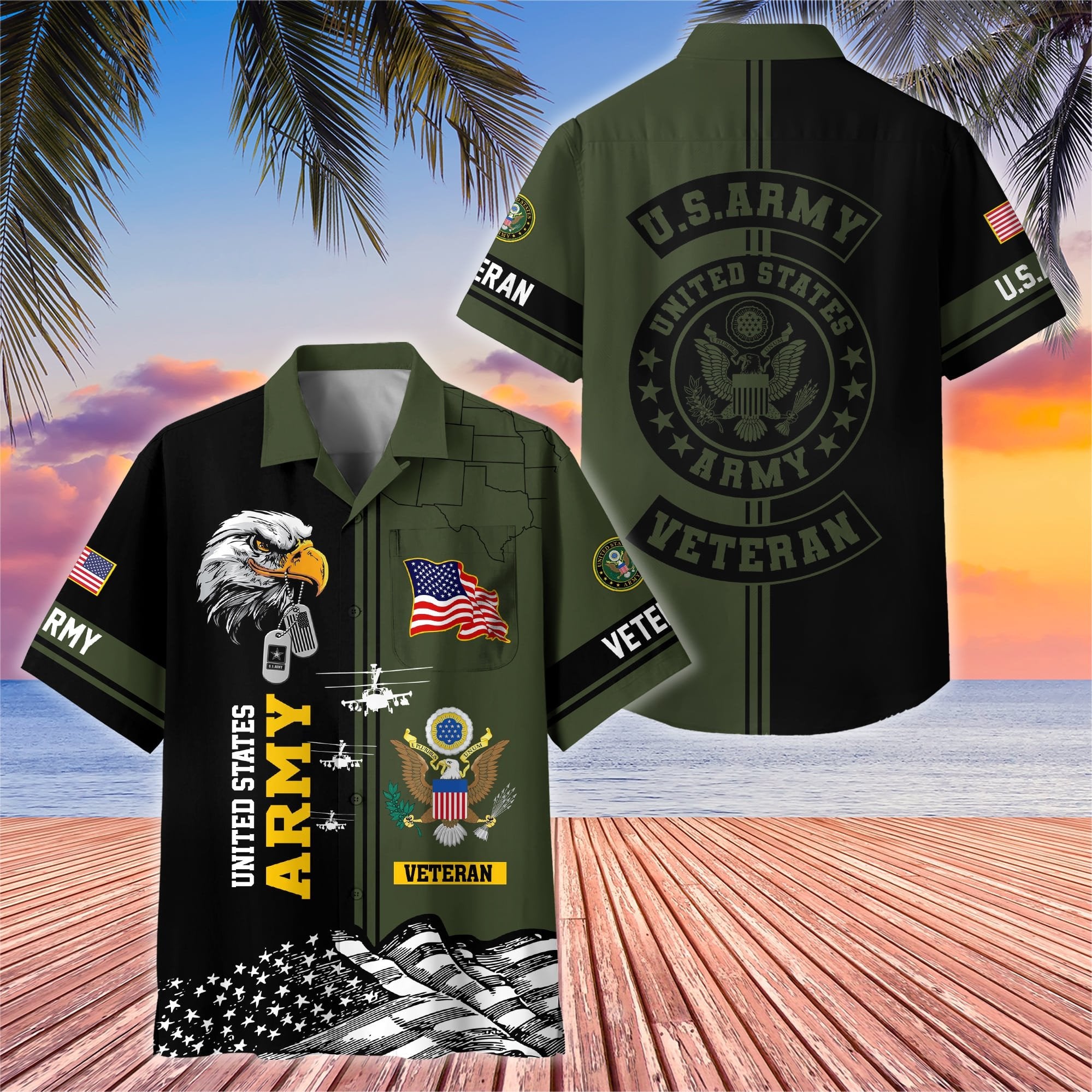 Premium US Veterans Hawaiian Shirt With Pocket BPVC200602, Gifts For US Veterans, Gifts On Independence Day, Veterans Day.