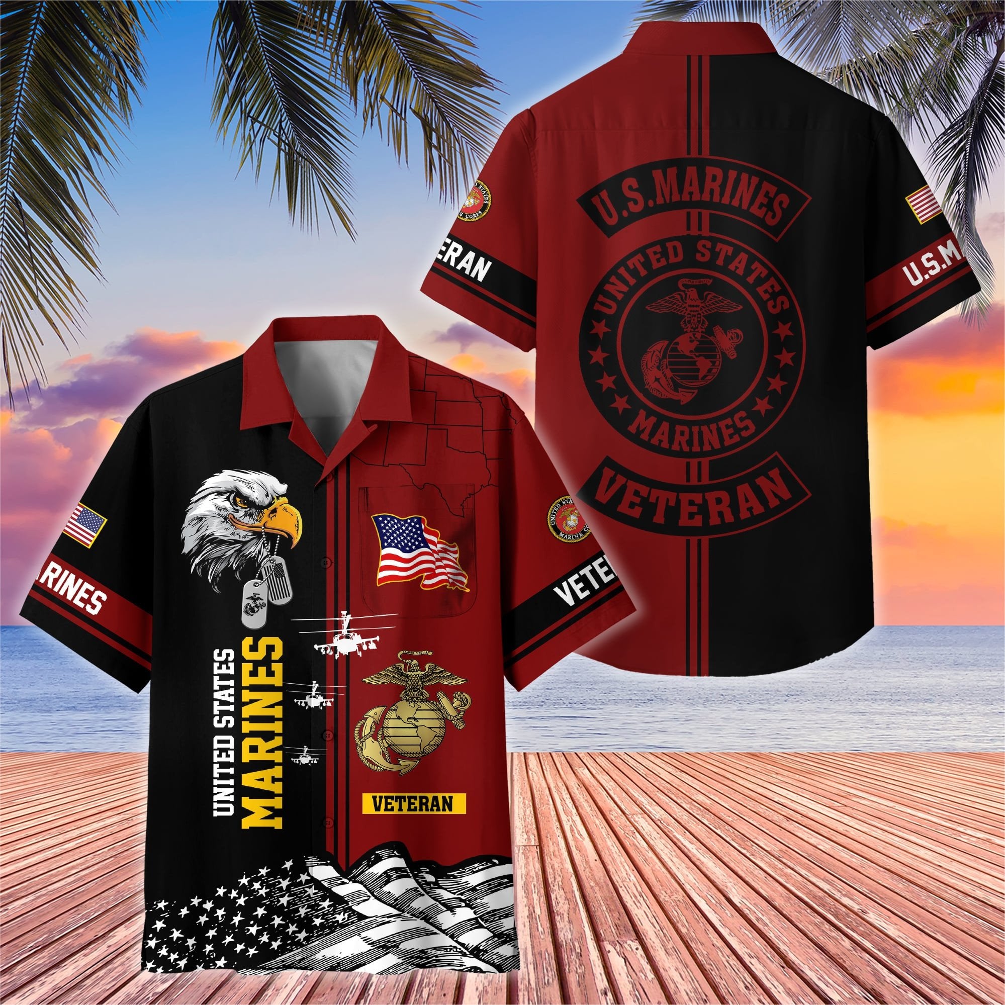 Premium US Veterans Hawaiian Shirt With Pocket BPVC200602, Gifts For US Veterans, Gifts On Independence Day, Veterans Day.