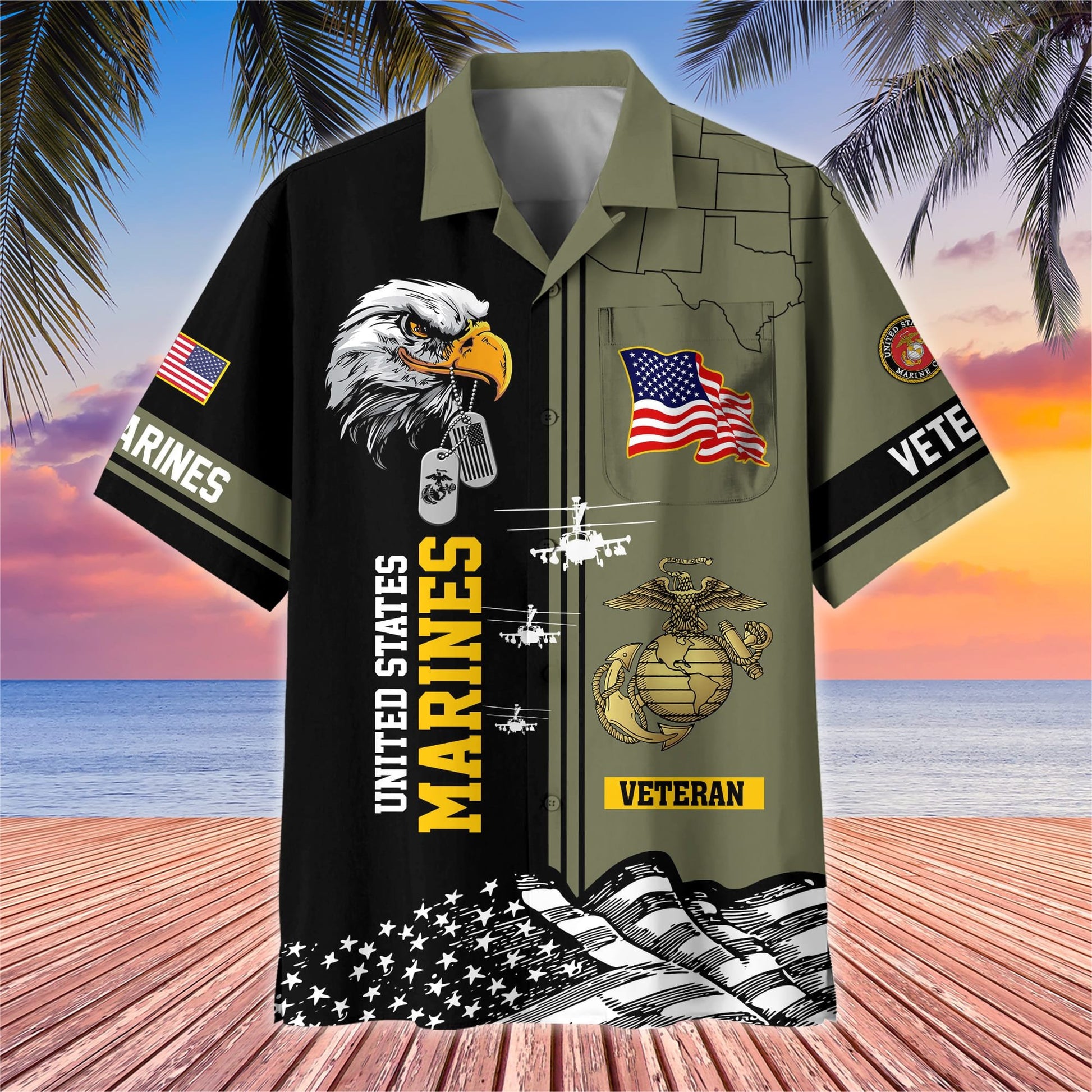Premium US Veterans Hawaiian Shirt With Pocket BPVC200602, Gifts For US Veterans, Gifts On Independence Day, Veterans Day.