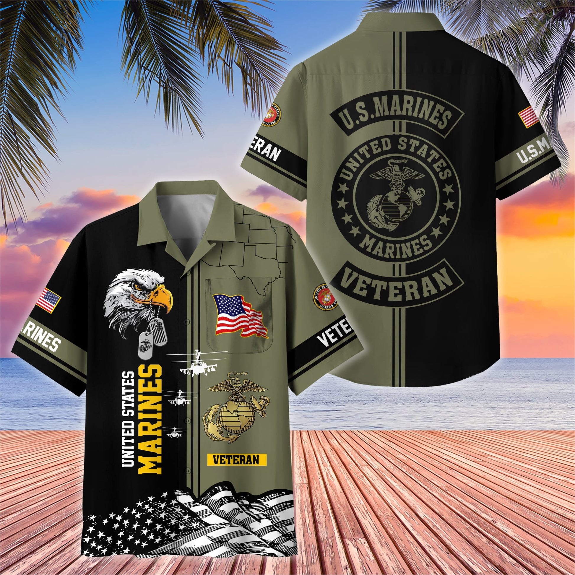Premium US Veterans Hawaiian Shirt With Pocket BPVC200602, Gifts For US Veterans, Gifts On Independence Day, Veterans Day.