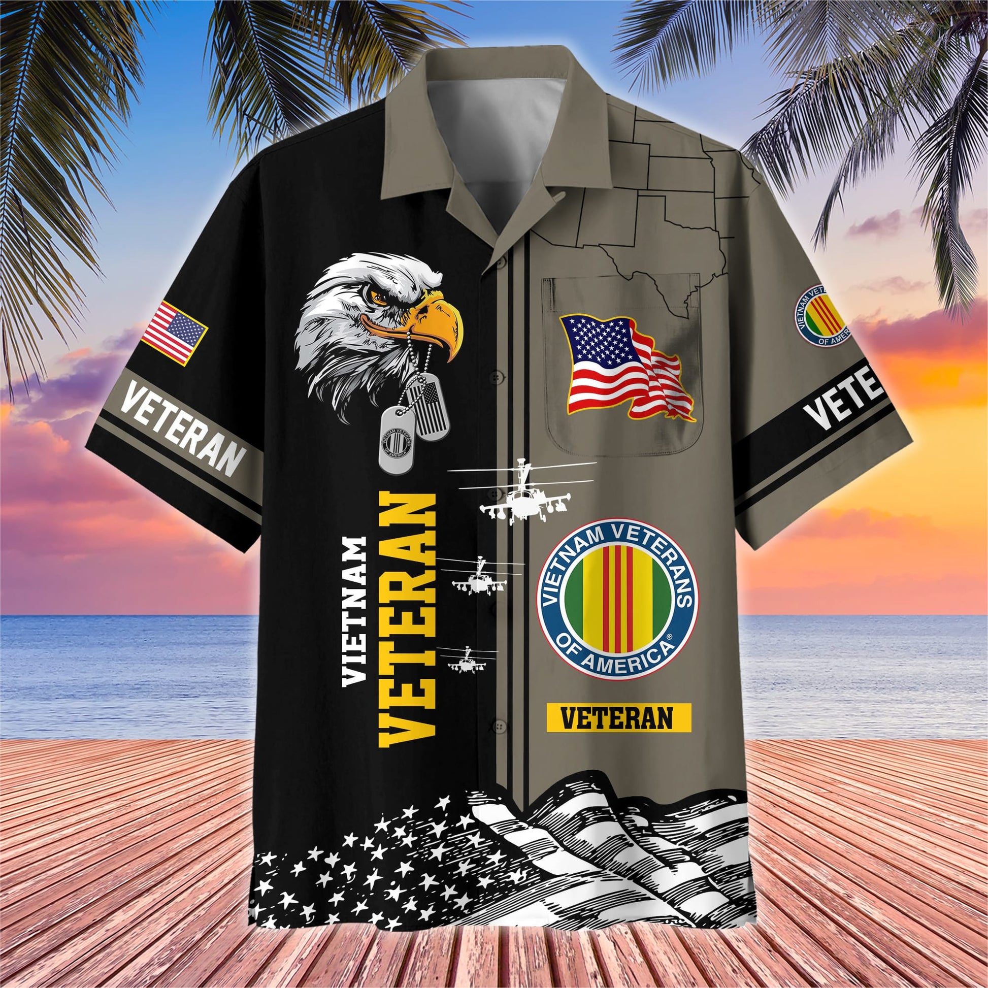 Premium US Veterans Hawaiian Shirt With Pocket BPVC200602, Gifts For US Veterans, Gifts On Independence Day, Veterans Day.