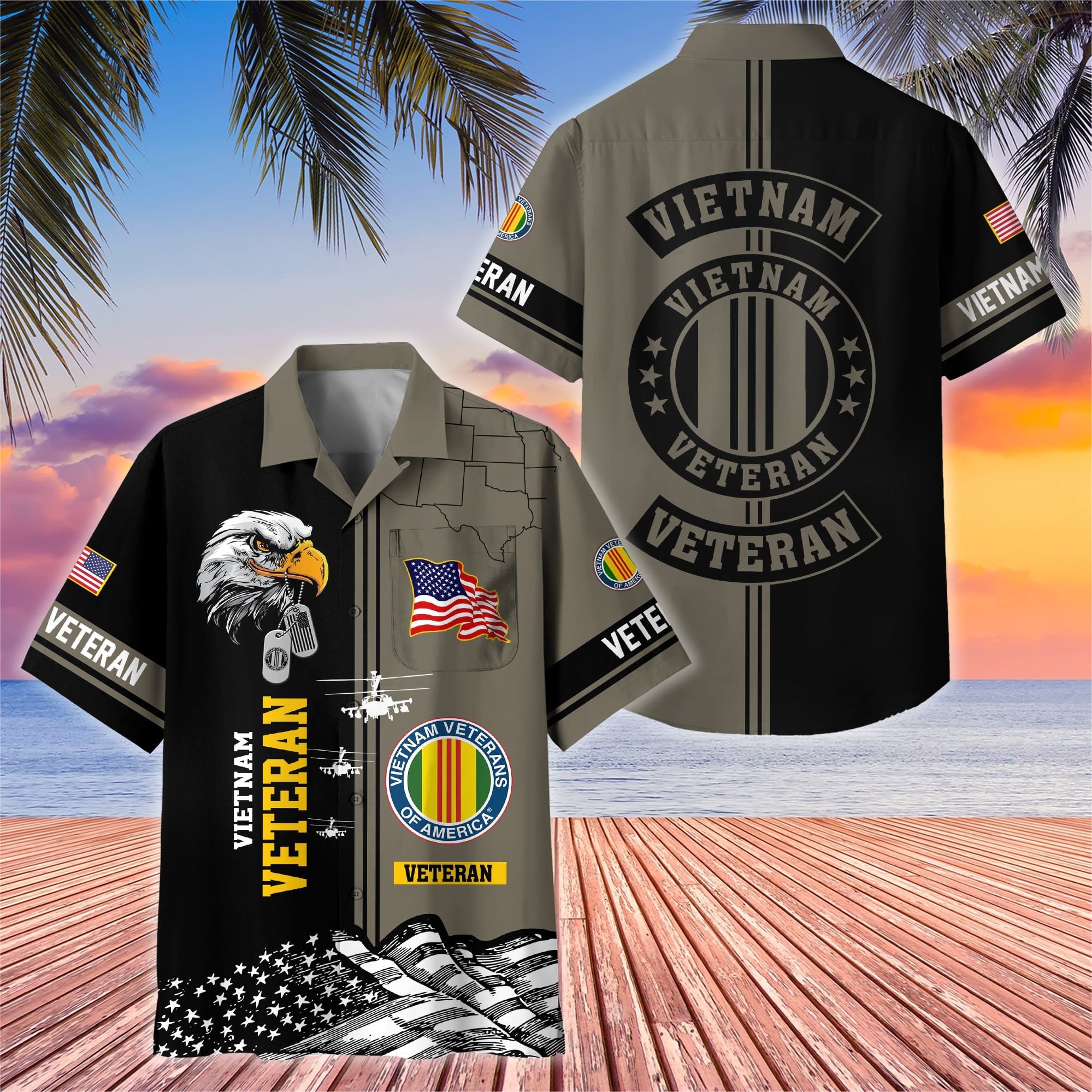 Premium US Veterans Hawaiian Shirt With Pocket BPVC200602, Gifts For US Veterans, Gifts On Independence Day, Veterans Day.