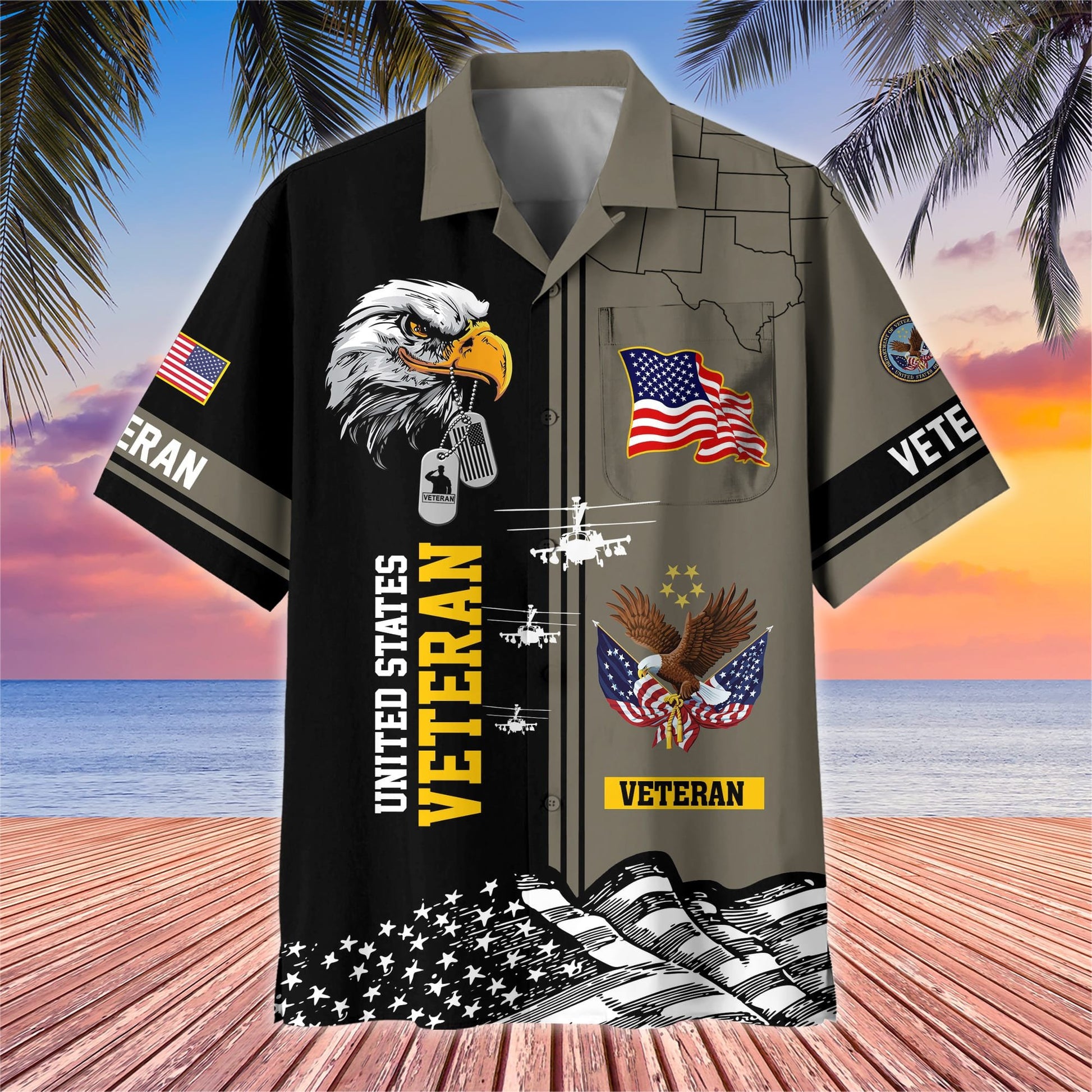Premium US Veterans Hawaiian Shirt With Pocket BPVC200602, Gifts For US Veterans, Gifts On Independence Day, Veterans Day.