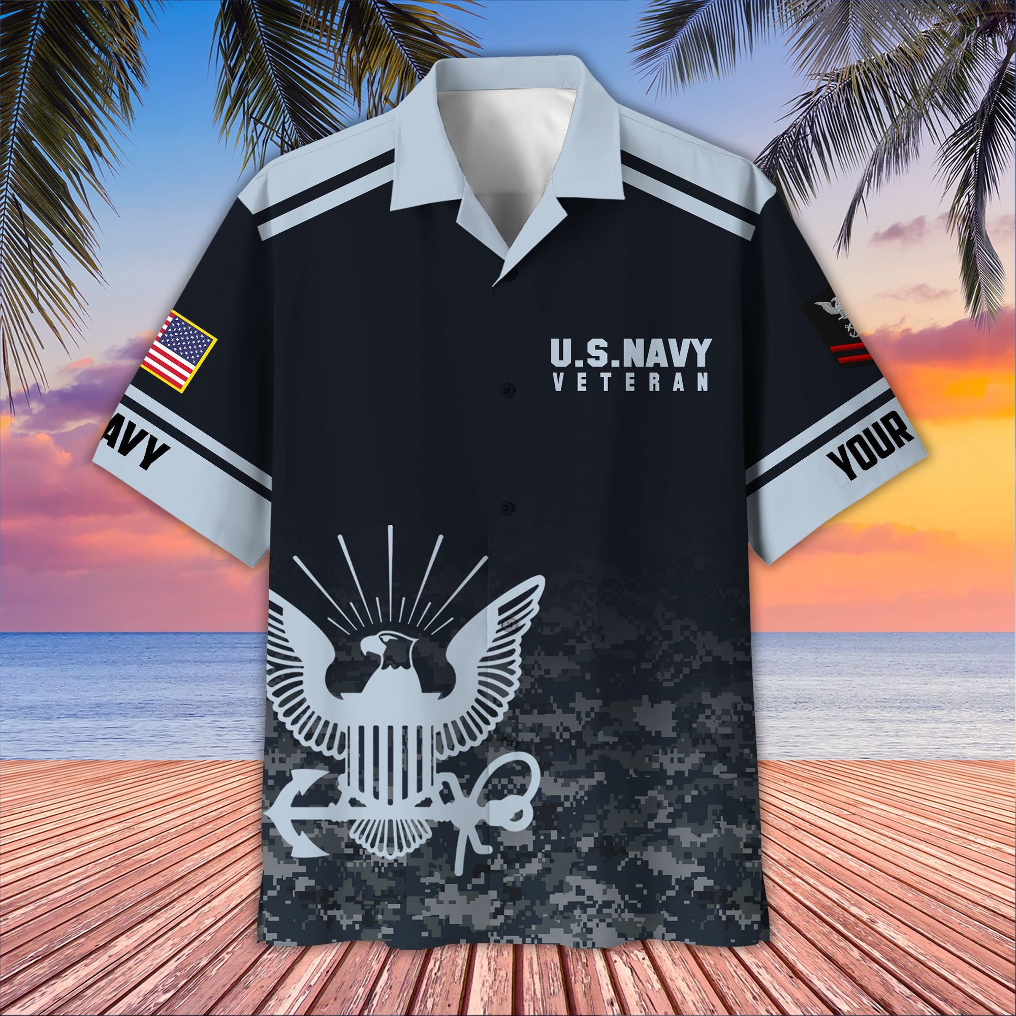 Premium Custom US Navy Hawaiian Shirt VPVC407302, Gifts For Navy Veteran, Best Gifts On Father's Day, Armed Forces Day, Independence Day, Veterans Day.