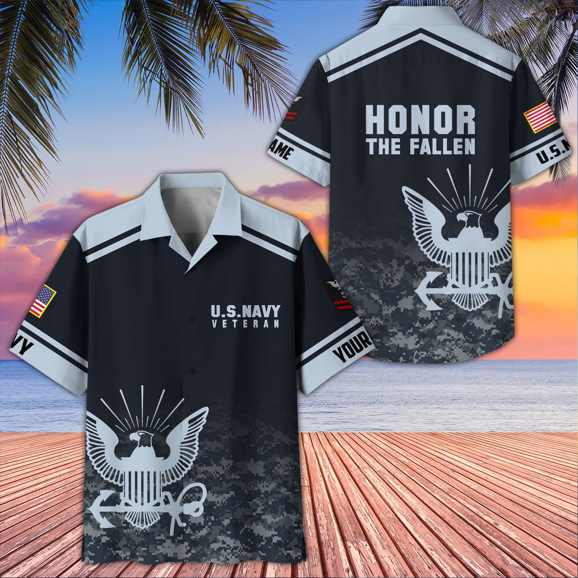Premium Custom US Navy Hawaiian Shirt VPVC407302, Gifts For Navy Veteran, Best Gifts On Father's Day, Armed Forces Day, Independence Day, Veterans Day.