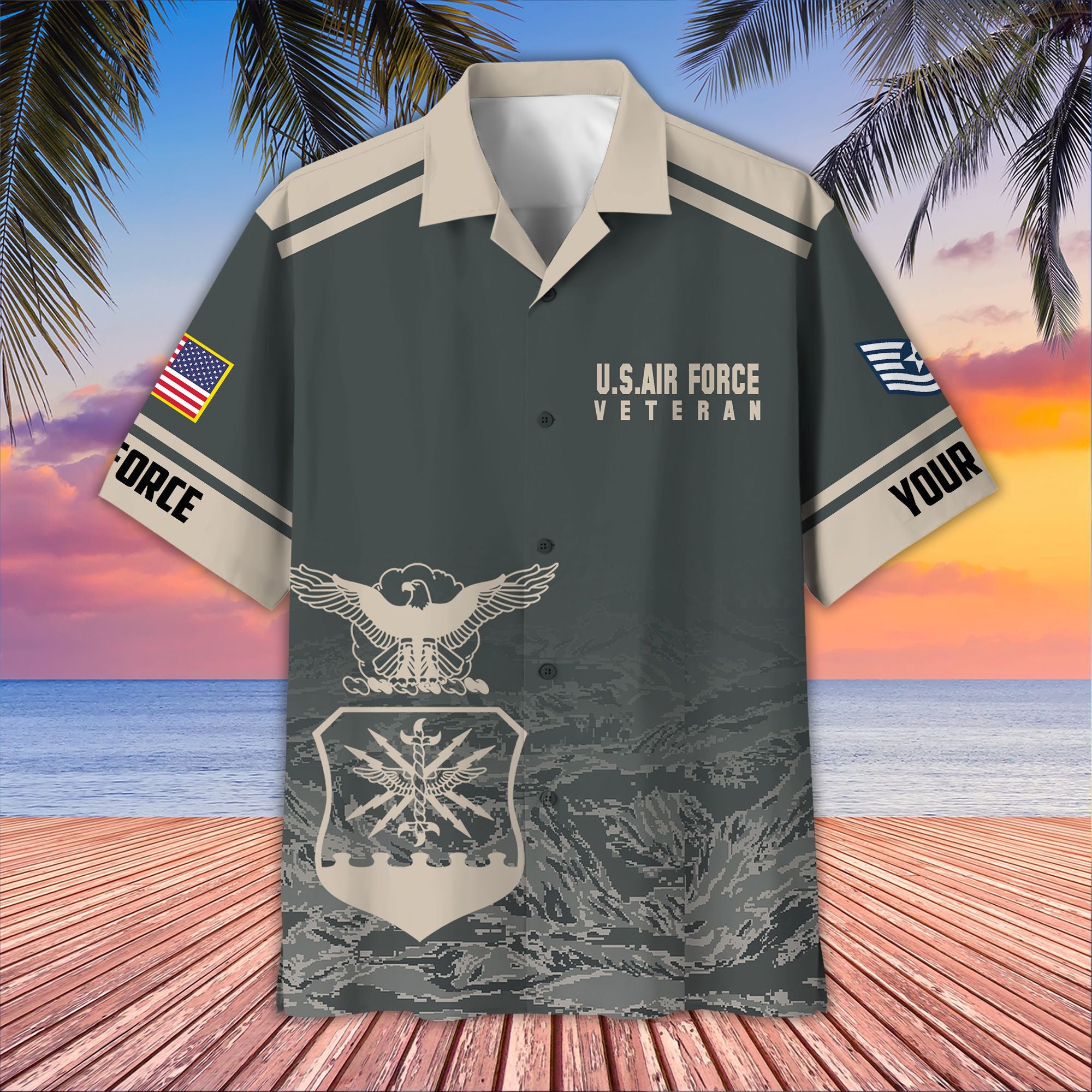 Premium Custom USAF Hawaiian Shirt VPVC407304, Gifts For Air Force Veteran, Best Gifts On Father's Day, Armed Forces Day, Independence Day, Veterans Day.