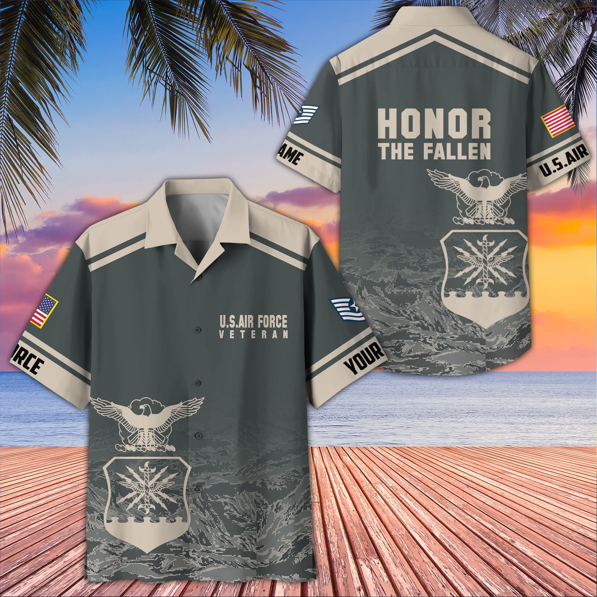Premium Custom USAF Hawaiian Shirt VPVC407304, Gifts For Air Force Veteran, Best Gifts On Father's Day, Armed Forces Day, Independence Day, Veterans Day.