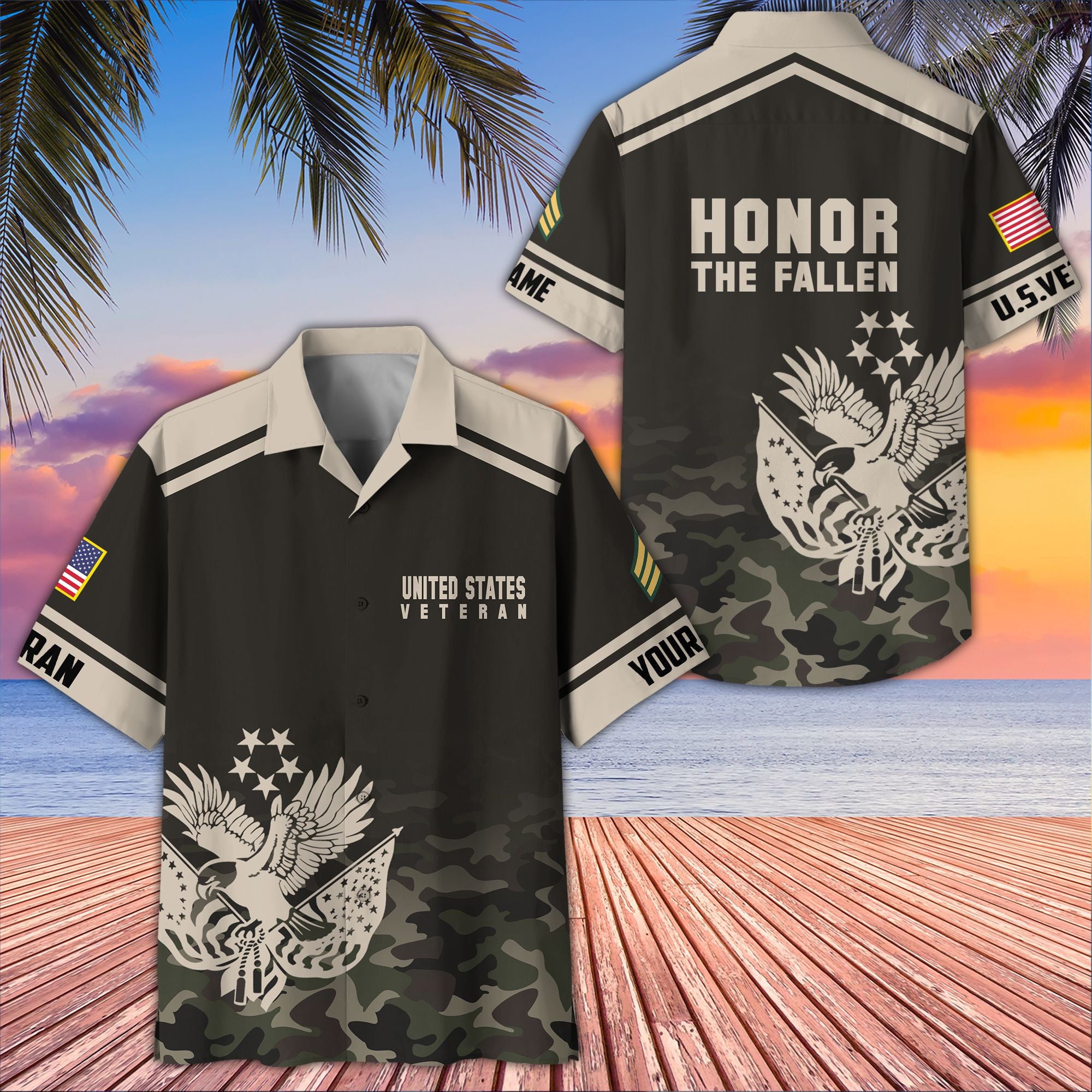 Premium Custom US Veteran Hawaiian Shirt VPVC407307, Gifts For US Veteran, Best Gifts On Father's Day, Armed Forces Day, Independence Day, Veterans Day.