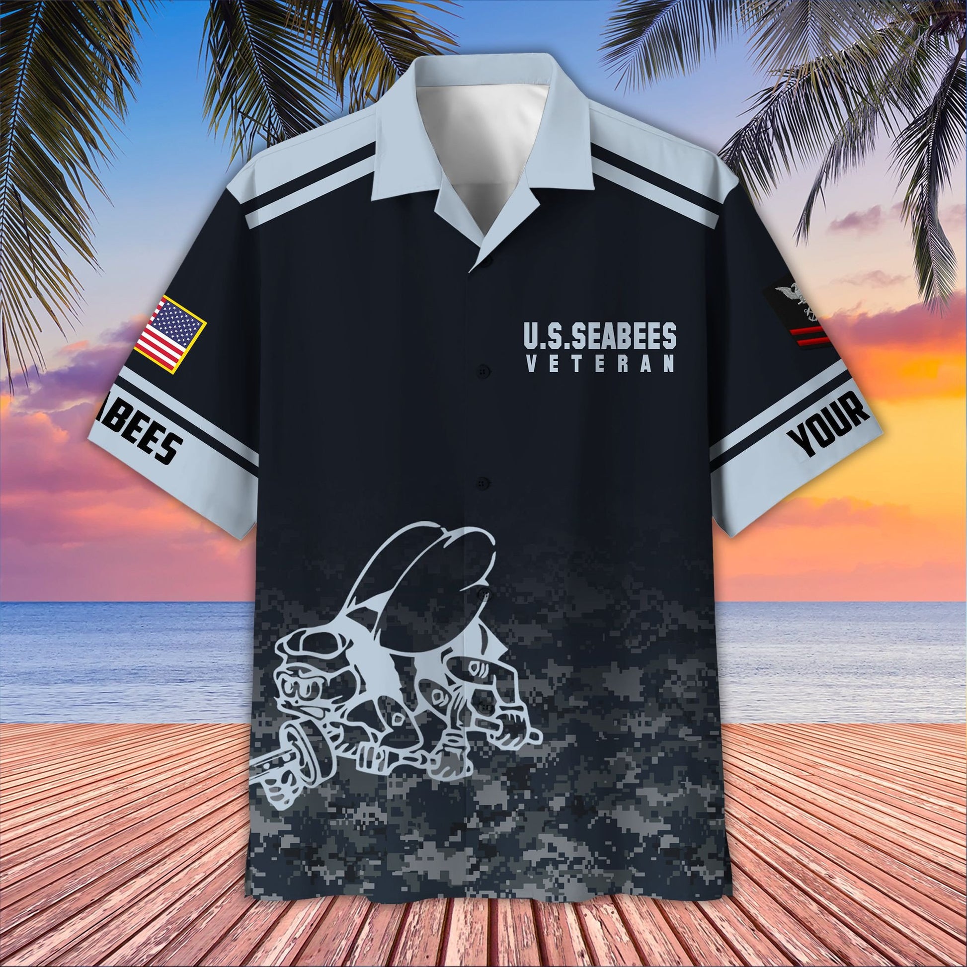 Premium Custom US Seabees Hawaiian Shirt VPVC407309, Gifts For Seabees Veteran, Best Gifts On Father's Day, Armed Forces Day, Independence Day, Veterans Day.