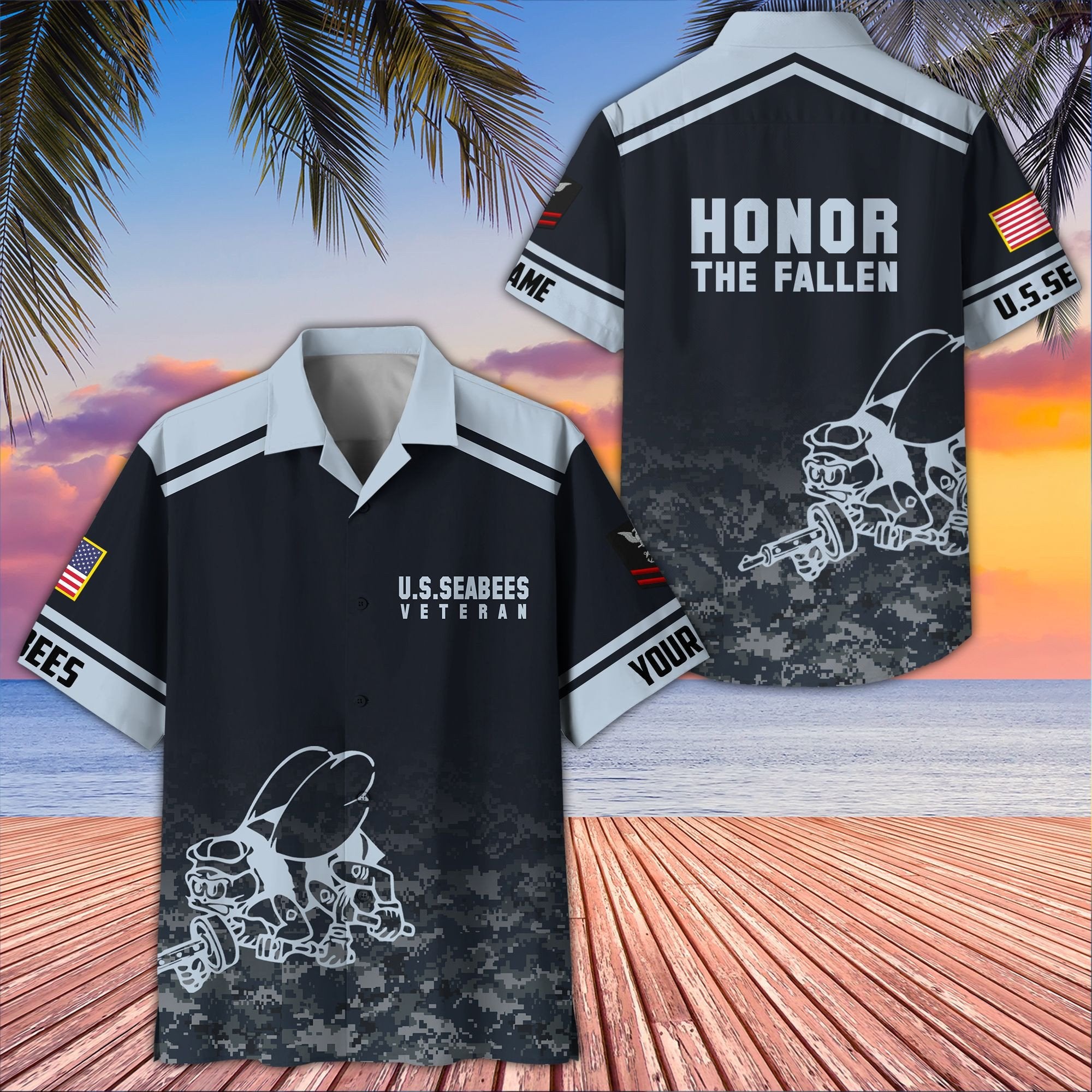 Premium Custom US Seabees Hawaiian Shirt VPVC407309, Gifts For Seabees Veteran, Best Gifts On Father's Day, Armed Forces Day, Independence Day, Veterans Day.