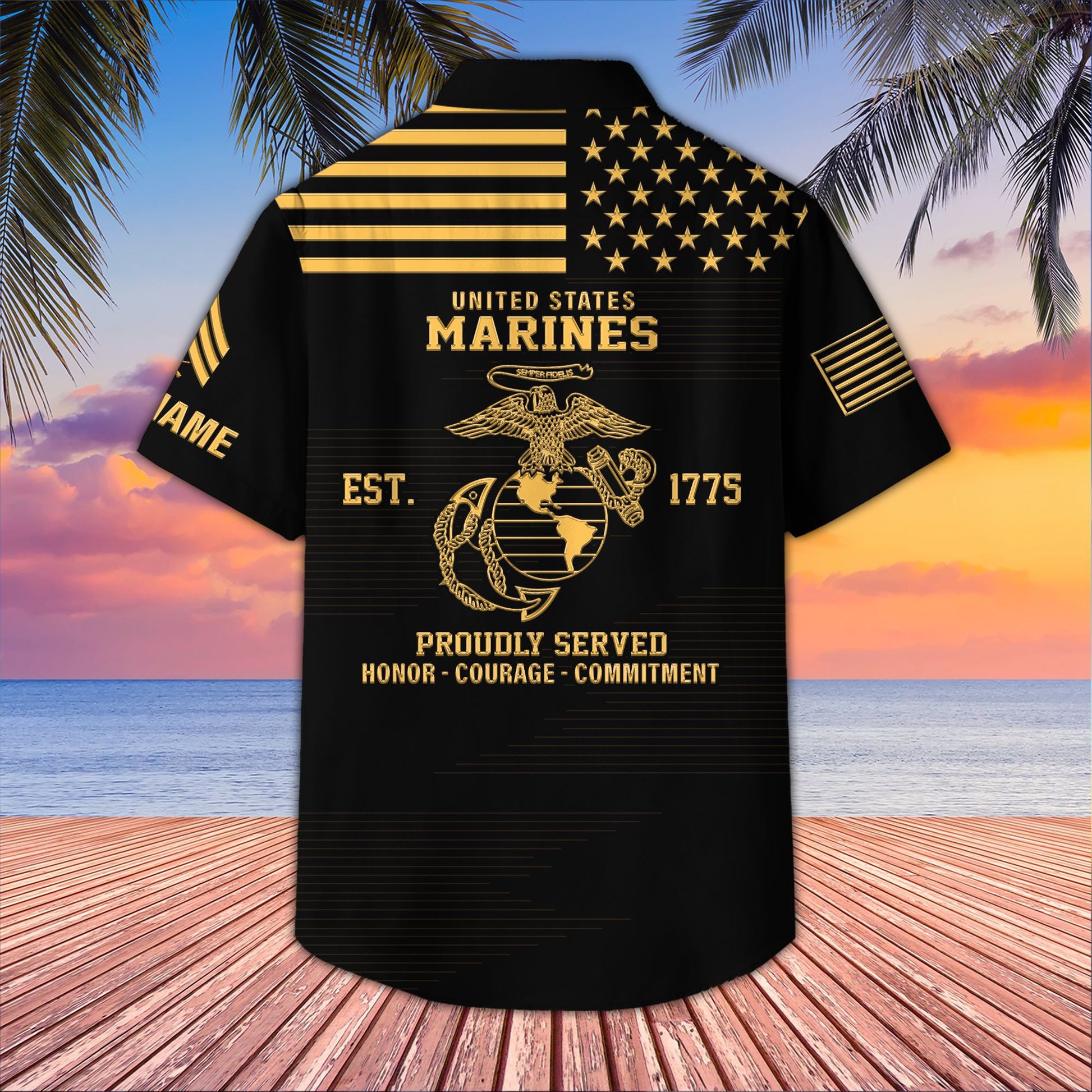 Unique Custom Name, Rank, USMC Hawaiian Shirt VPVC407603, Gifts For Marine Veteran, Best Gifts On Father's Day, Independence Day, Veterans Day.