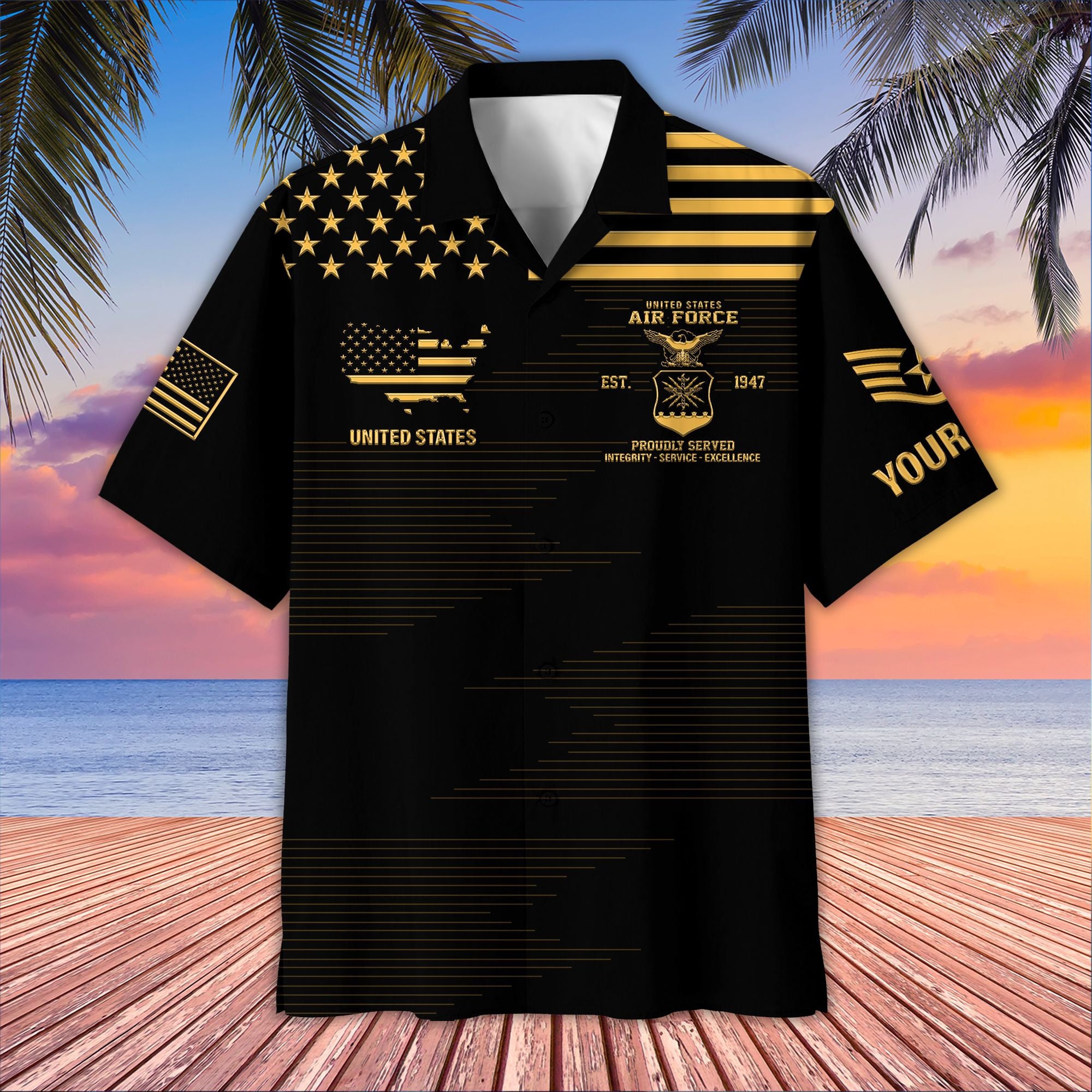 Unique Custom Name, Rank, USAF Hawaiian Shirt VPVC407604, Gifts For Air Force Veteran, Best Gifts On Father's Day, Independence Day, Veterans Day.