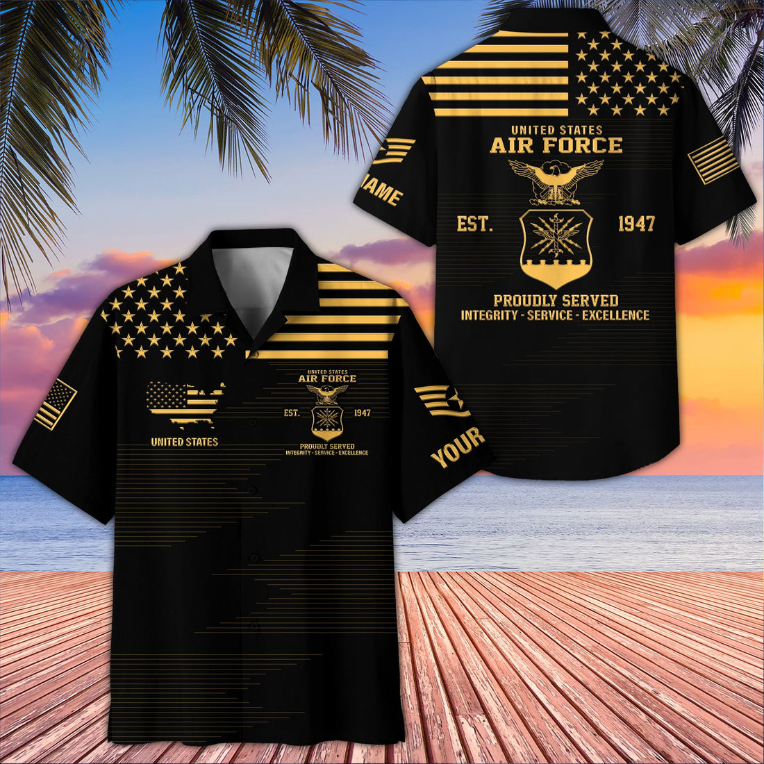 Unique Custom Name, Rank, USAF Hawaiian Shirt VPVC407604, Gifts For Air Force Veteran, Best Gifts On Father's Day, Independence Day, Veterans Day.