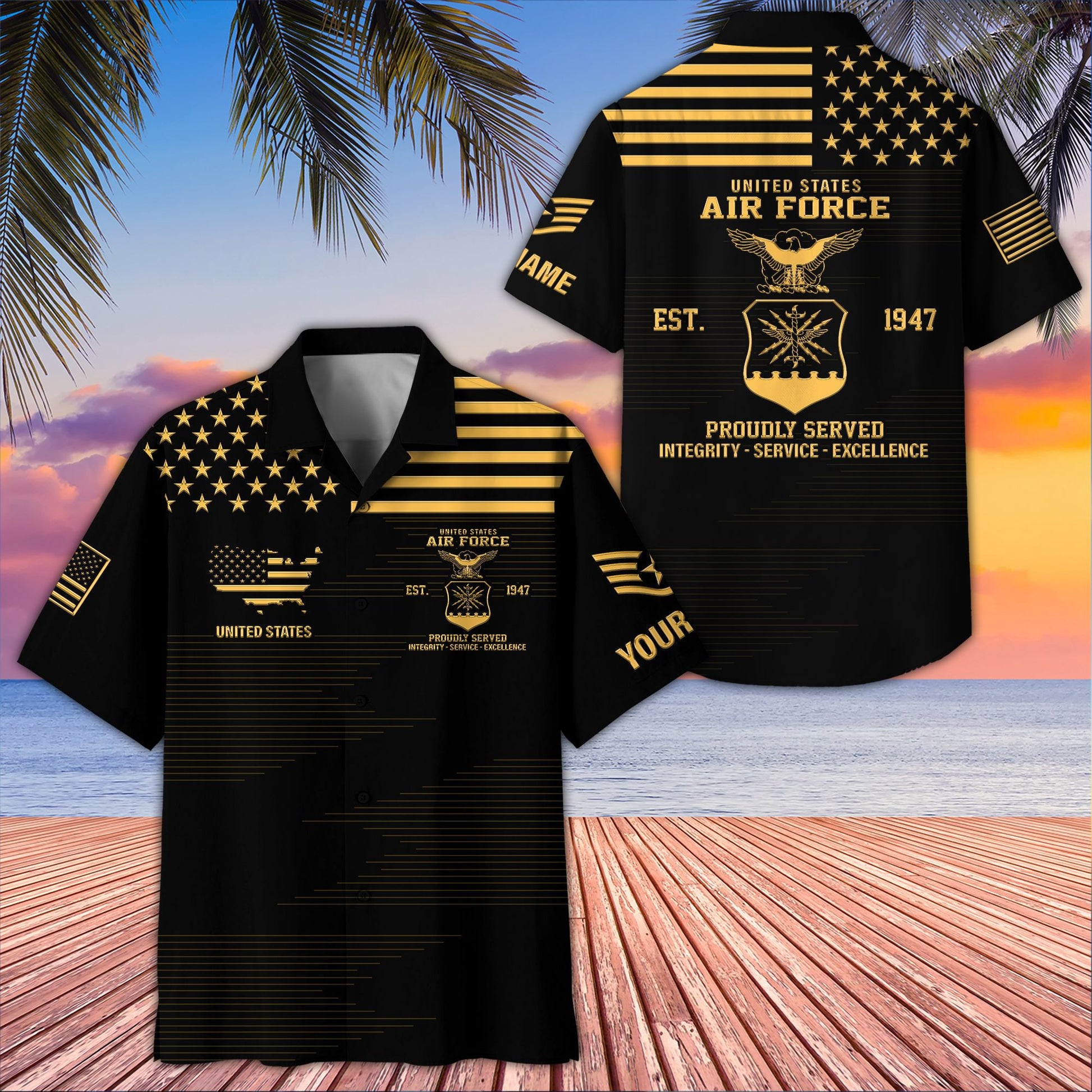 Unique Custom Name, Rank, USAF Hawaiian Shirt VPVC407604, Gifts For Air Force Veteran, Best Gifts On Father's Day, Independence Day, Veterans Day.