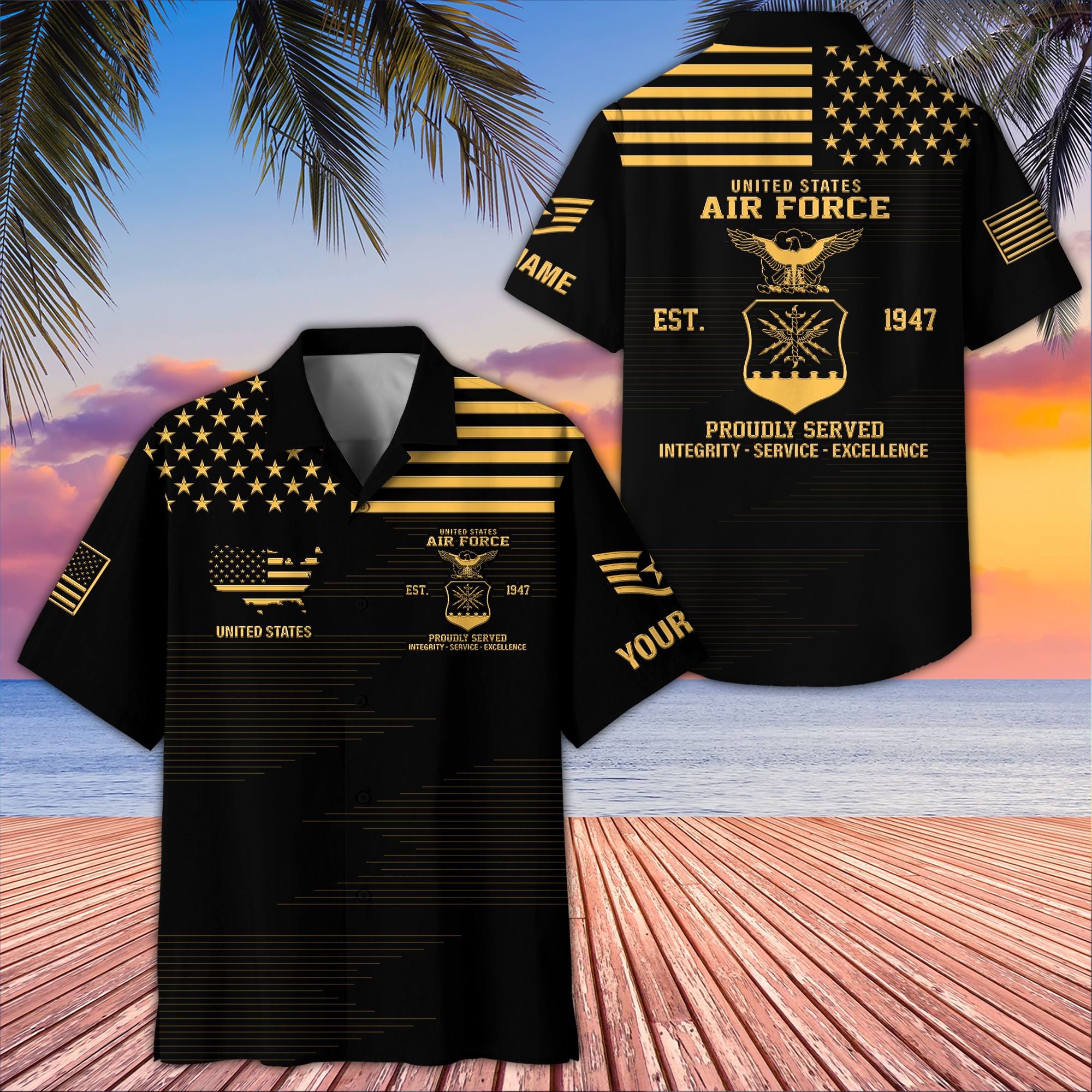 Unique Custom Name, Rank, USAF Hawaiian Shirt VPVC407604, Gifts For Air Force Veteran, Best Gifts On Father's Day, Independence Day, Veterans Day.