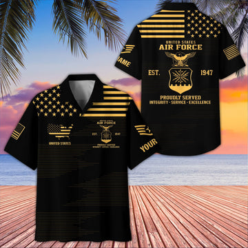 Unique Custom Name, Rank, USAF Hawaiian Shirt VPVC407604, Gifts For Air Force Veteran, Best Gifts On Father's Day, Independence Day, Veterans Day.