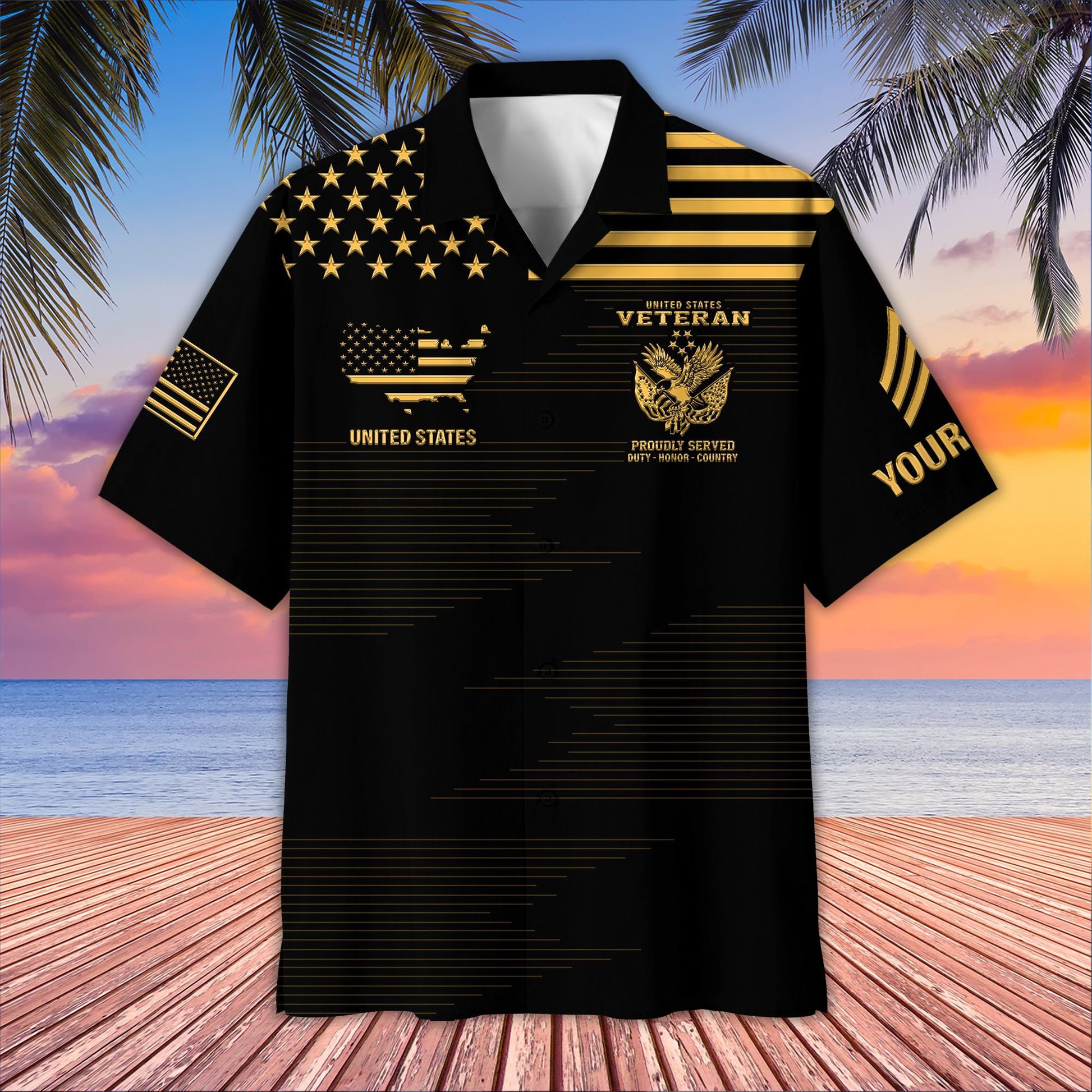 Unique Custom Name, Rank, US Veteran Hawaiian Shirt VPVC407607, Gifts For US Veteran, Best Gifts On Father's Day, Independence Day, Veterans Day.