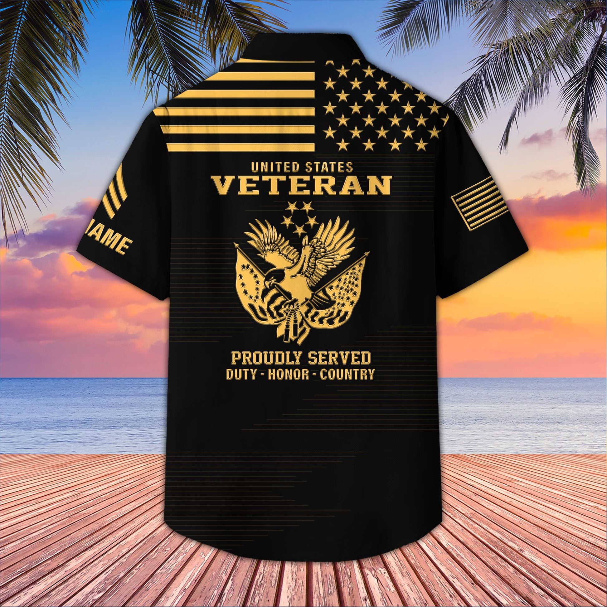 Unique Custom Name, Rank, US Veteran Hawaiian Shirt VPVC407607, Gifts For US Veteran, Best Gifts On Father's Day, Independence Day, Veterans Day.