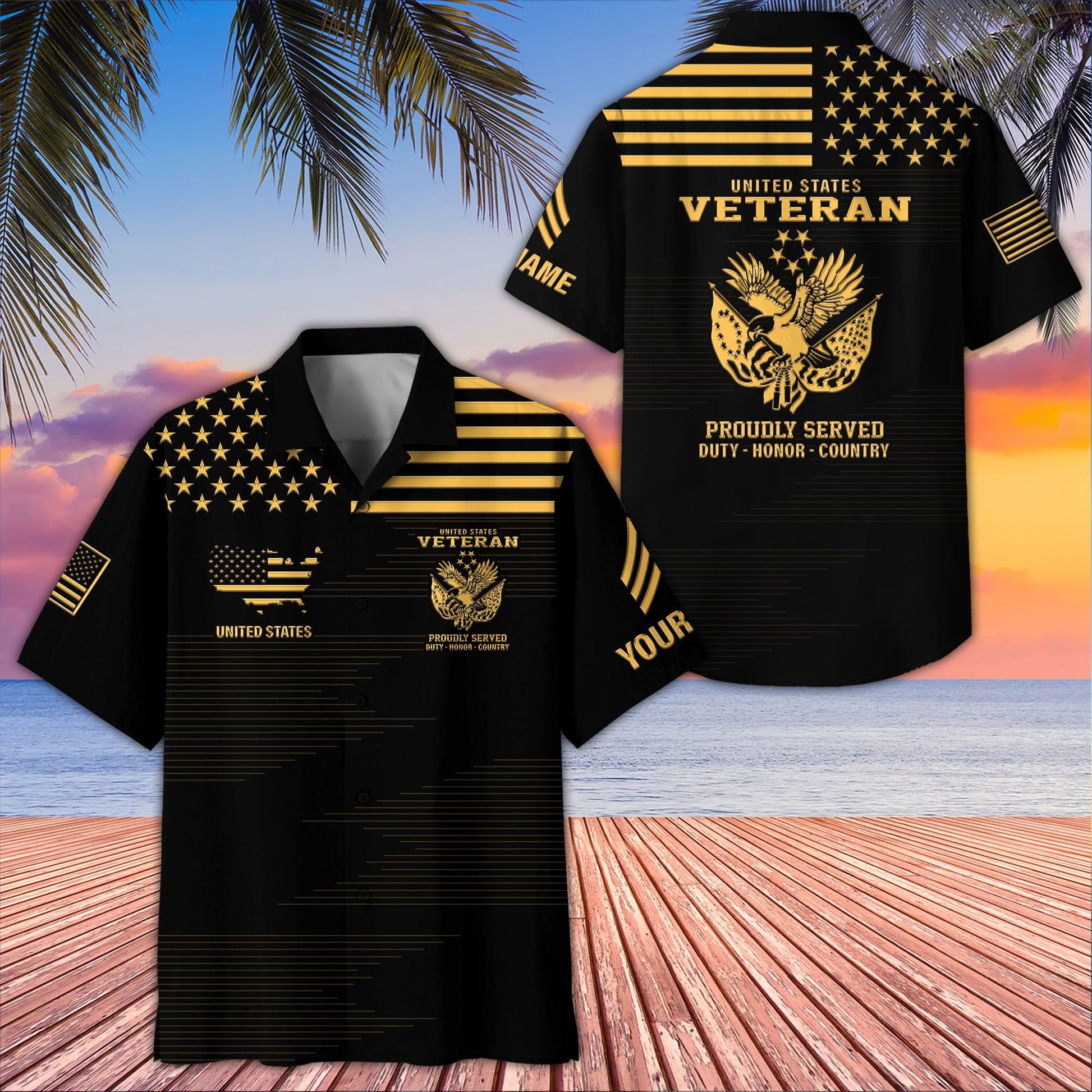 Unique Custom Name, Rank, US Veteran Hawaiian Shirt VPVC407607, Gifts For US Veteran, Best Gifts On Father's Day, Independence Day, Veterans Day.