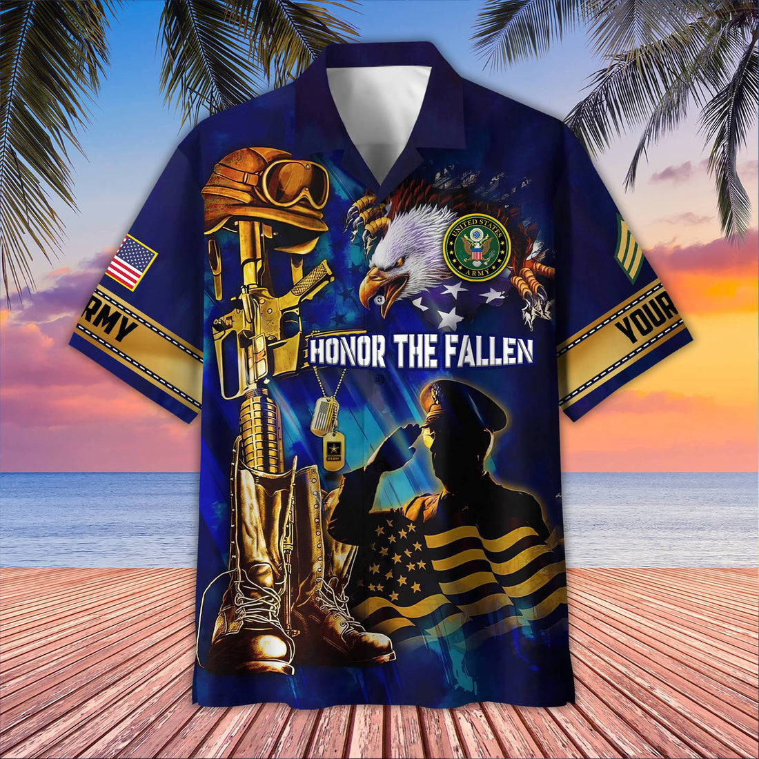 Premium Custom US Army Hawaiian Shirt VPVC407701, Gifts For Army Veteran, Best Gifts On Father's Day, Armed Forces Day, Independence Day, Veterans Day.