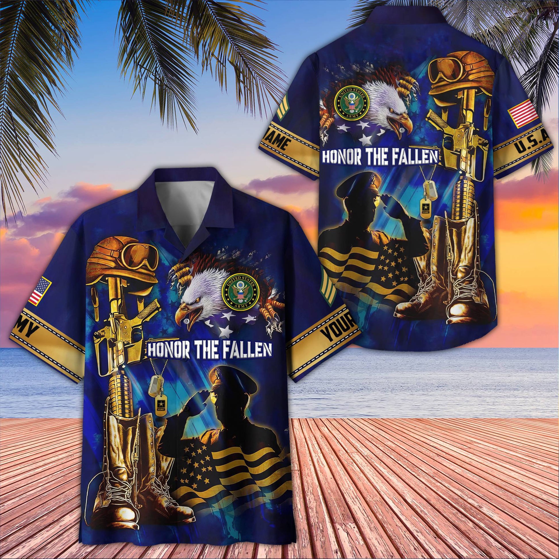 Premium Custom US Army Hawaiian Shirt VPVC407701, Gifts For Army Veteran, Best Gifts On Father's Day, Armed Forces Day, Independence Day, Veterans Day.