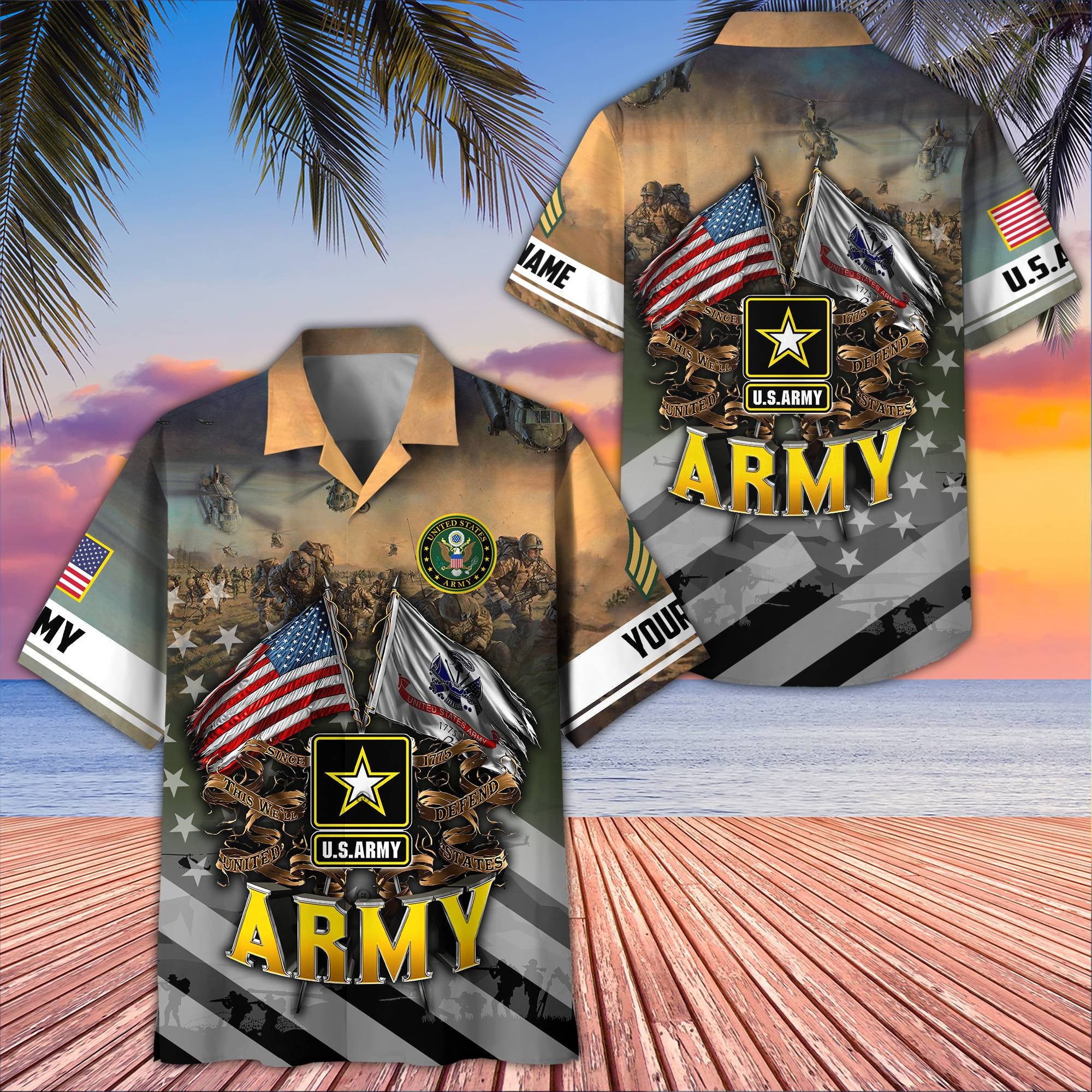 US Army Custom Hawaiian Shirt VPVC407801, Gifts For Army Veteran, Best Gifts On Father's Day, Armed Forces Day, Independence Day, Veterans Day.
