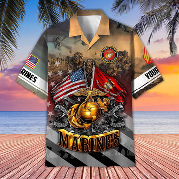 USMC Custom Hawaiian Shirt VPVC407803, Gifts For Marine Veteran, Best Gifts On Father's Day, Armed Forces Day, Independence Day, Veterans Day.