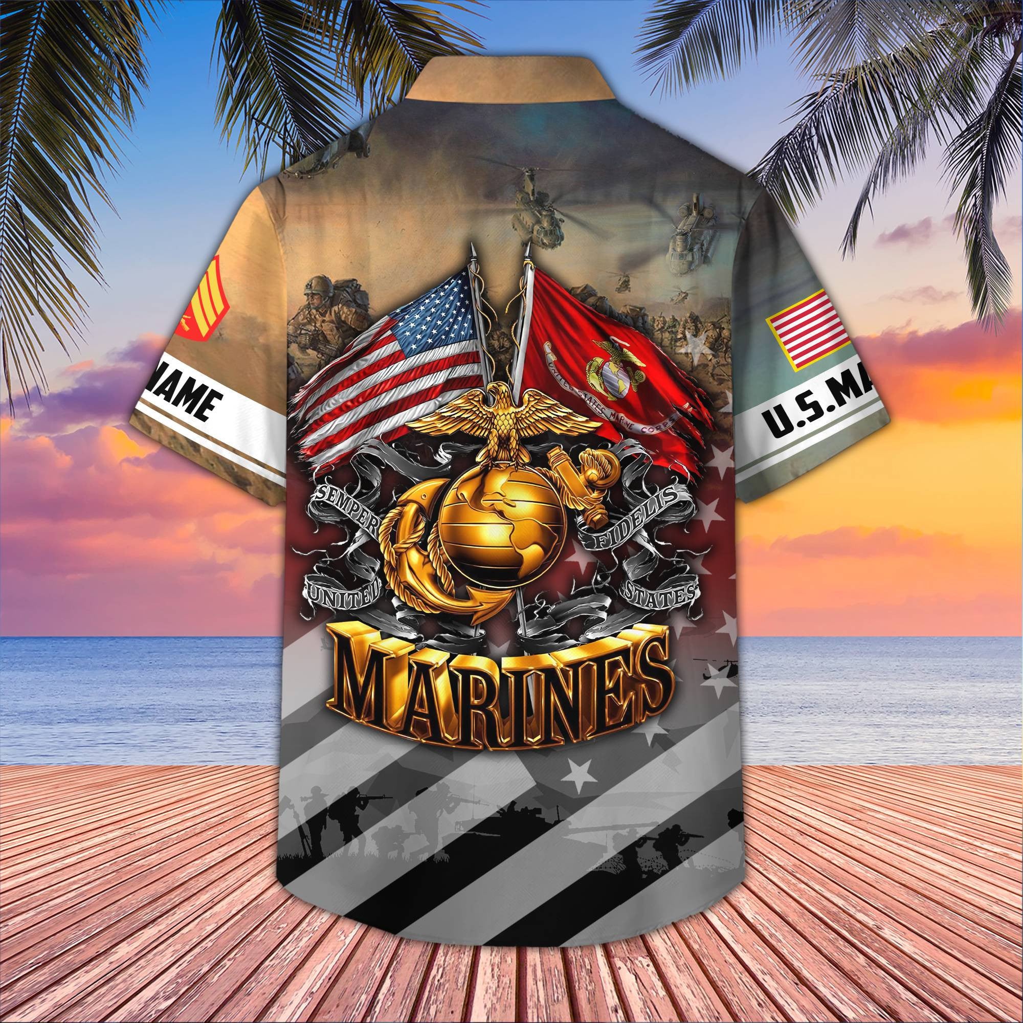 USMC Custom Hawaiian Shirt VPVC407803, Gifts For Marine Veteran, Best Gifts On Father's Day, Armed Forces Day, Independence Day, Veterans Day.
