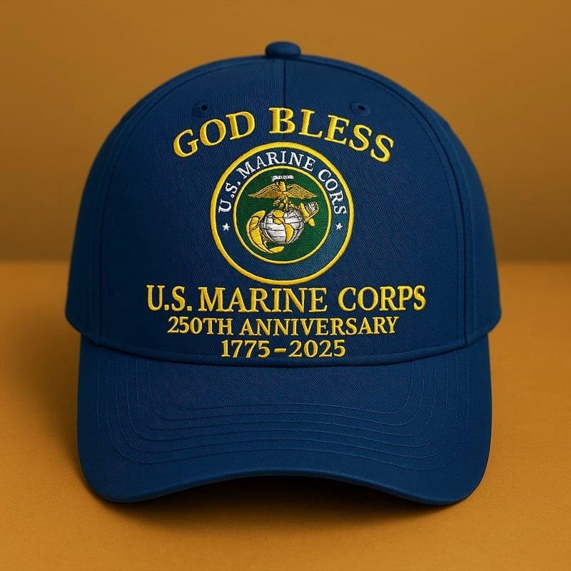 Premium USMC Embroidered Hats VPVC307801, 250th Anniversary Marine Corps Hat, Gifts For Marine Veteran, Gifts On Father's Day, Veterans Day.