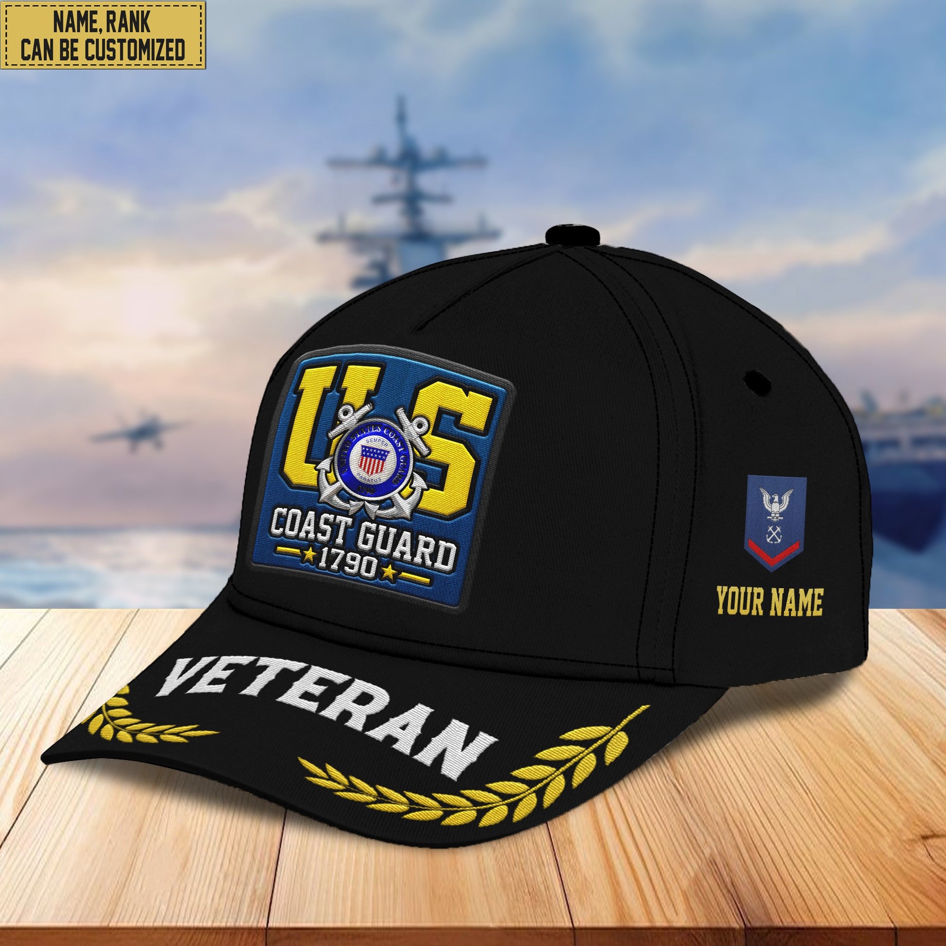Premium Custom USCG Embroidered Hats VPVC306905, Gifts For Coast Guard Veteran, Best Gifts On Father's Day, Armed Forces Day, Independence Day, Veterans Day.