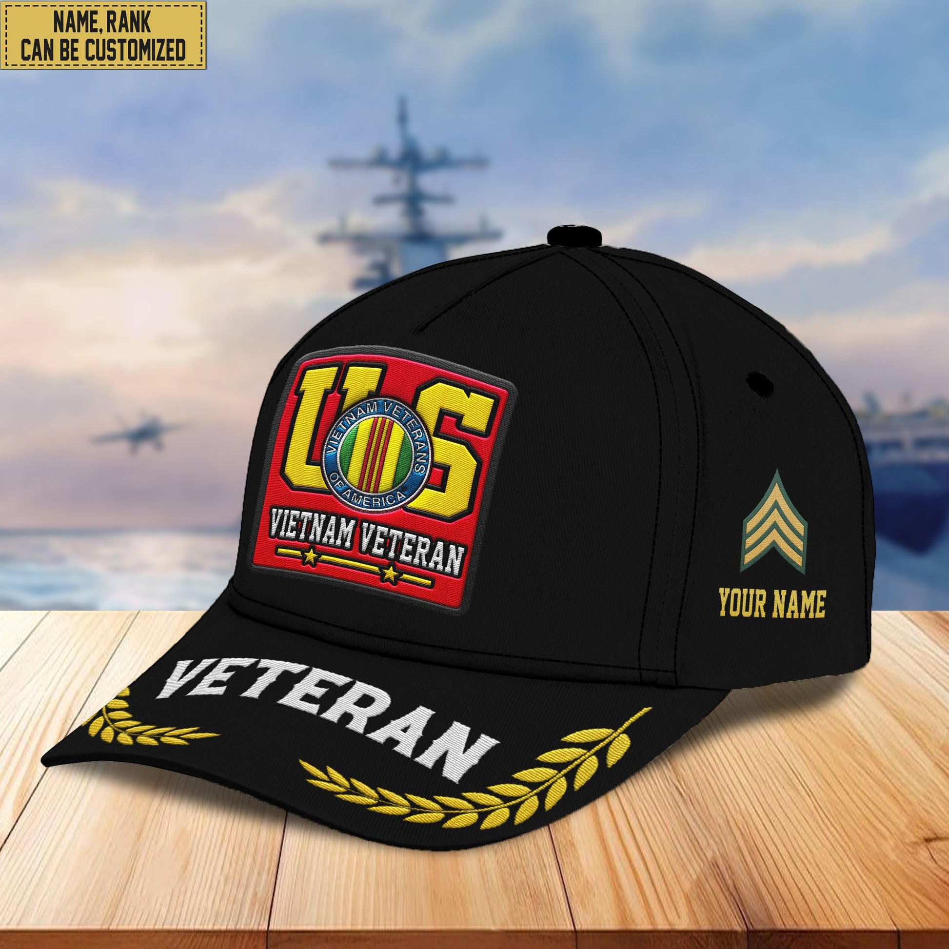 Premium Custom Vietnam Veteran Embroidered Hats VPVC306906, Gifts For Vietnam Veteran, Best Gifts On Father's Day, Armed Forces Day, Independence Day, Veterans Day.