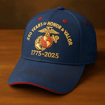 Premium USMC Embroidered Hats VPVC307803, 250th Anniversary Marine Corps Hat, Gifts For Marine Veteran, Gifts On Father's Day, Veterans Day.