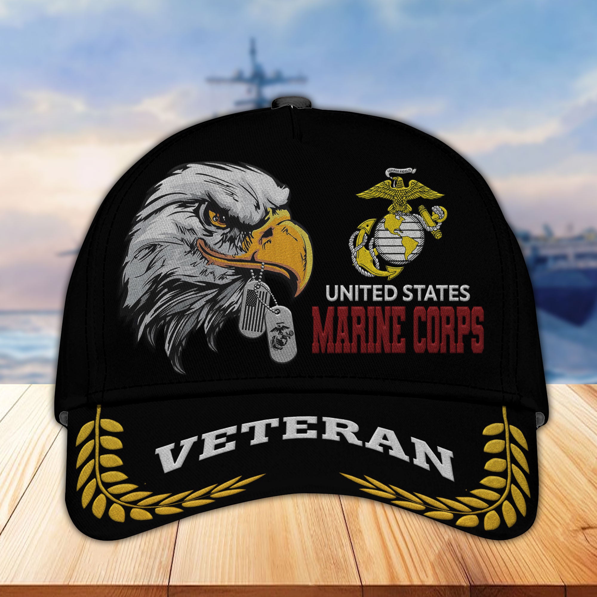 Unique Custom Name, Rank, Year, USMC Embroidered Hats VPVC307003, Gifts For Marine Veteran, Best Gifts On Father's Day, Independence Day, Veterans Day.
