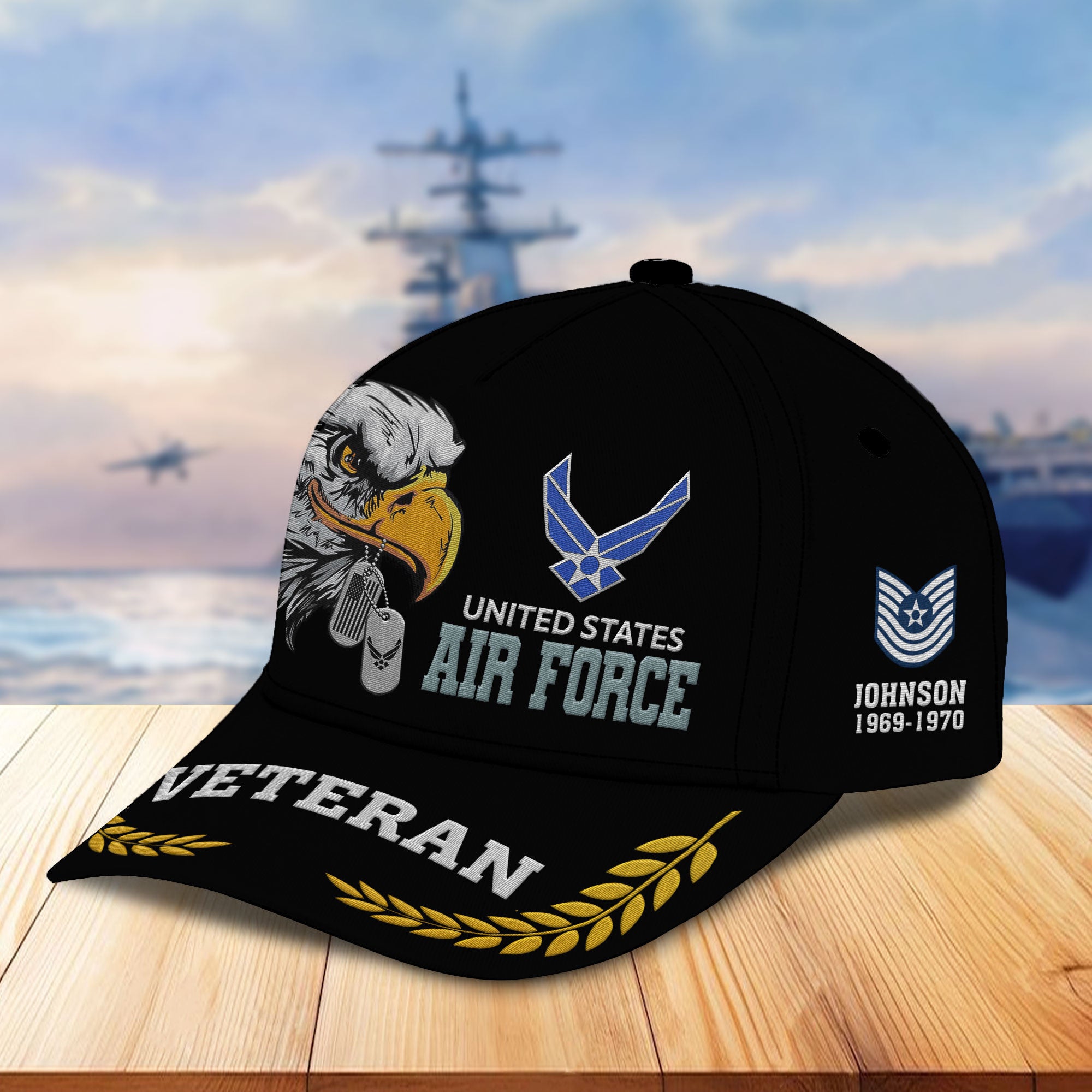 Unique Custom Name, Rank, Year, USAF Embroidered Hats VPVC307004, Gifts For Air Force Veteran, Best Gifts On Father's Day, Independence Day, Veterans Day.