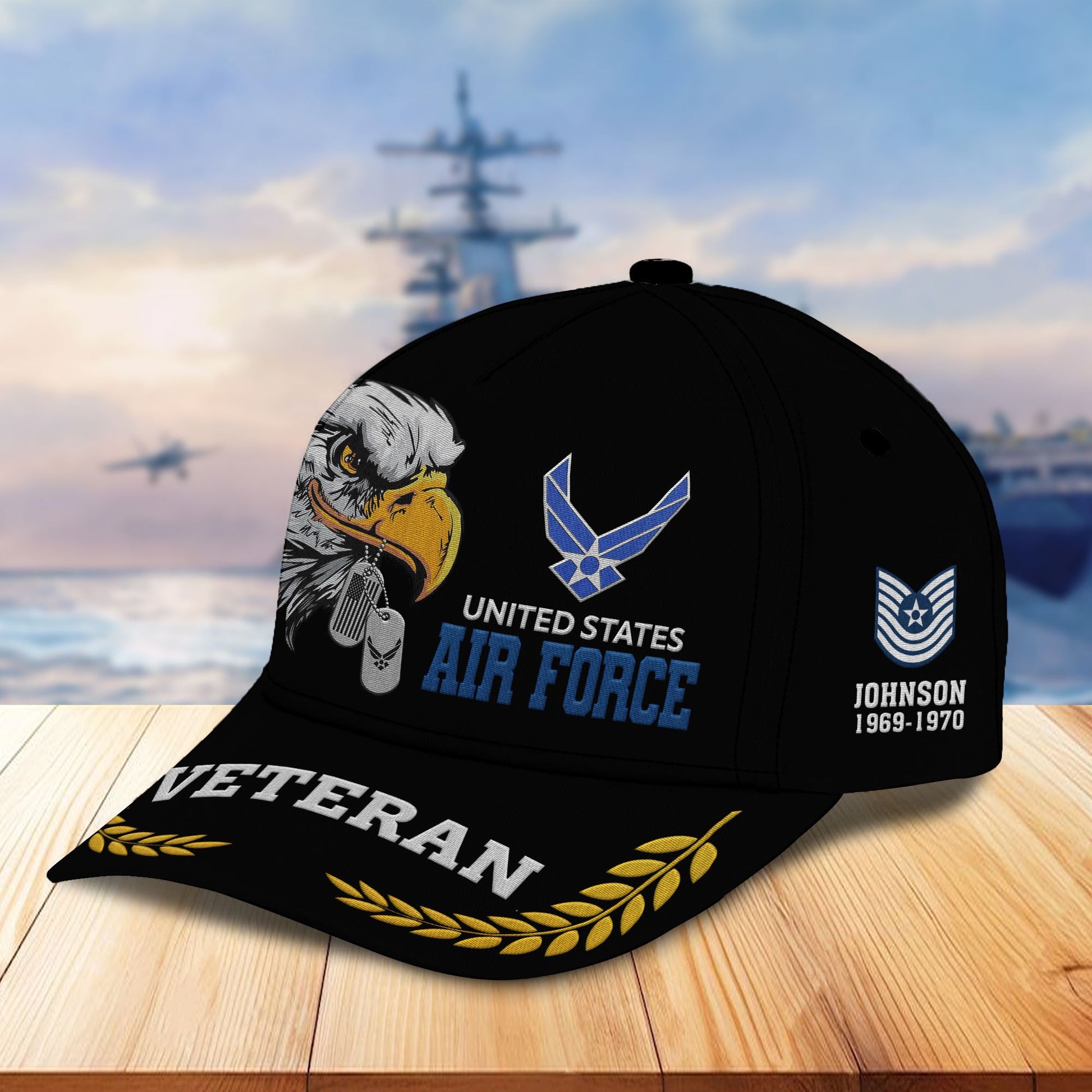 Unique Custom Name, Rank, Year, USAF Embroidered Hats VPVC307012, Gifts For Air Force Veteran, Best Gifts On Father's Day, Independence Day, Veterans Day.