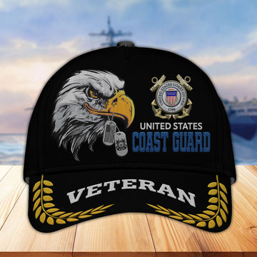 Unique Custom Name, Rank, Year, USCG Embroidered Hats VPVC307005, Gifts For Coast Guard Veteran, Best Gifts On Father's Day, Independence Day, Veterans Day.