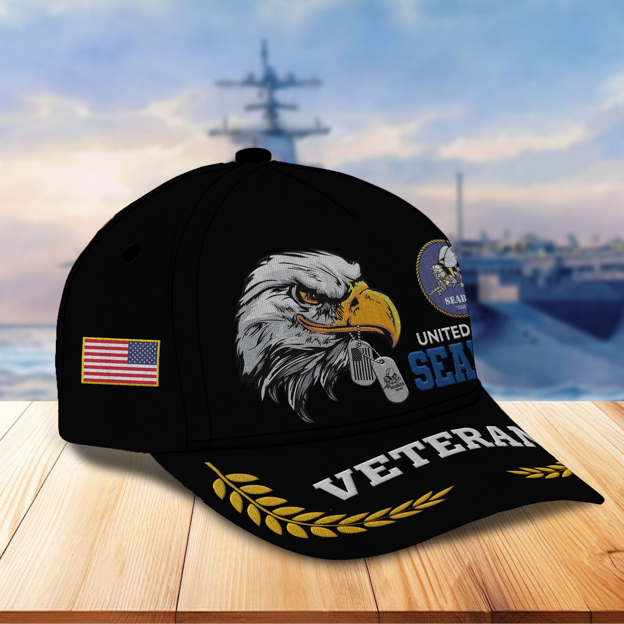 Unique Custom Name, Rank, Year, US Seabees Embroidered Hats VPVC307009, Gifts For US Seabees, Best Gifts On Father's Day, Independence Day, Veterans Day.
