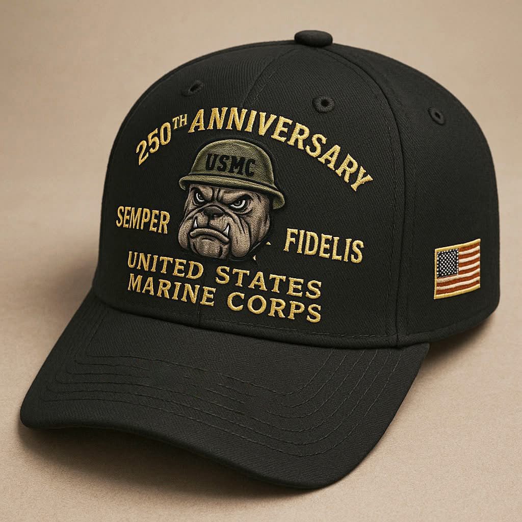 Premium USMC Embroidered Hats VPVC307811, 250th Anniversary Marine Corps Hat, Gifts For Marine Veteran, Gifts On Father's Day, Veterans Day.