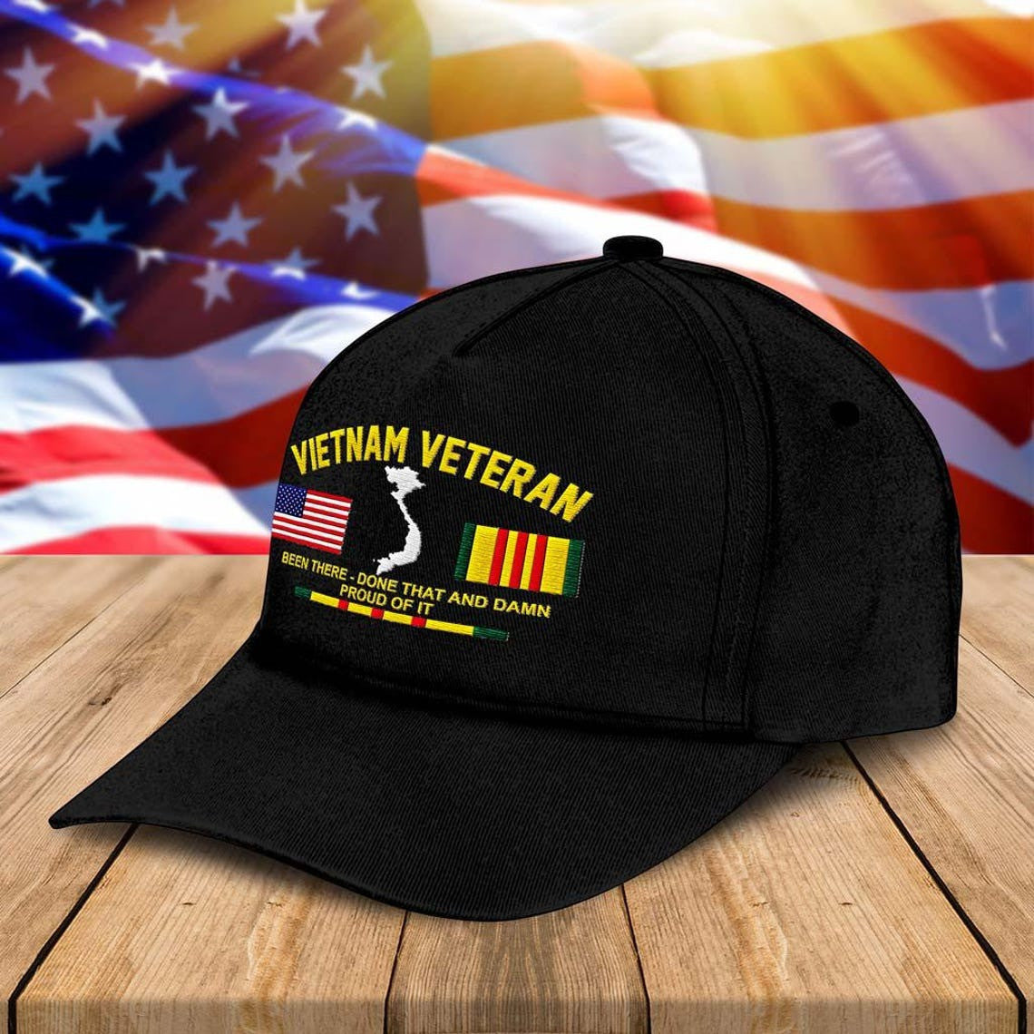 Premium Custom Vietnam Veteran Embroidered Hats VPVC307817, Gifts For Vietnam Veteran, Gifts On Father's Day, Armed Forces Day, Independence Day, Veterans Day.