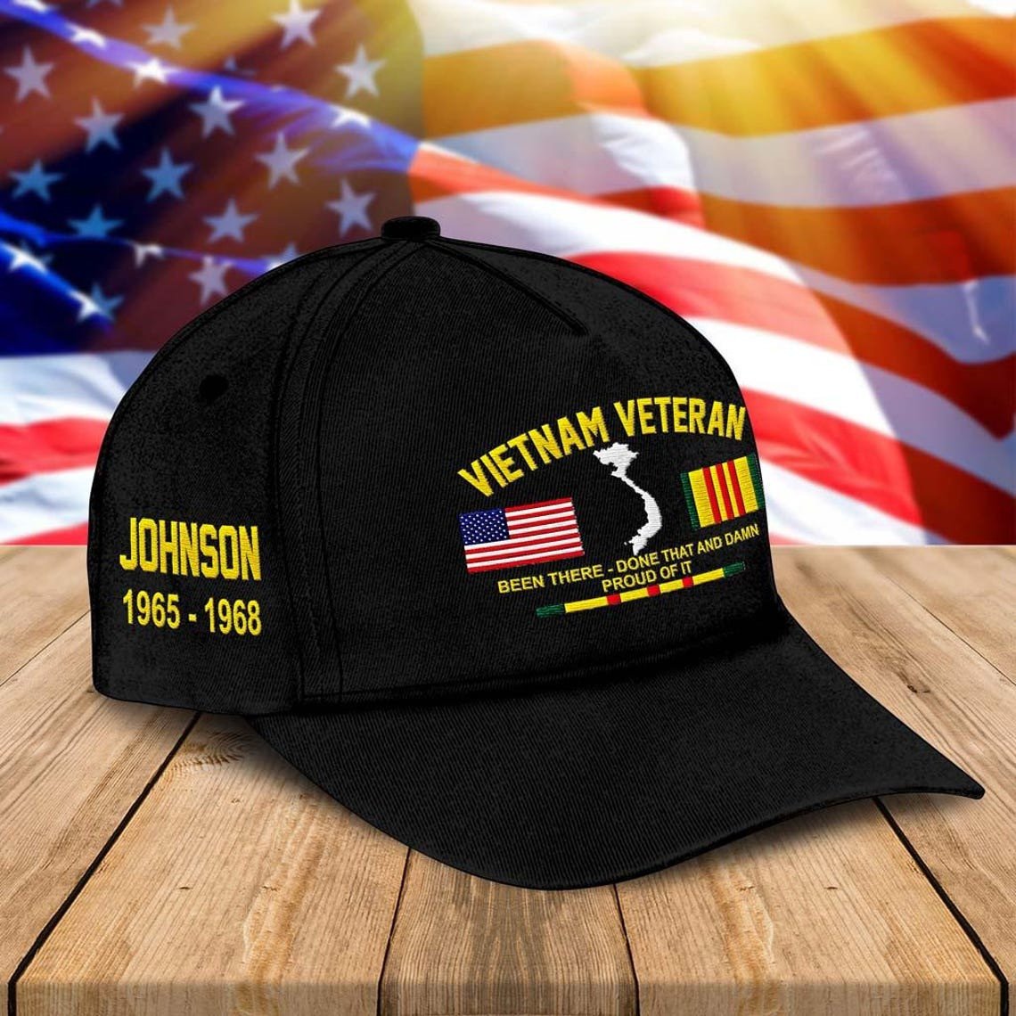 Premium Custom Vietnam Veteran Embroidered Hats VPVC307817, Gifts For Vietnam Veteran, Gifts On Father's Day, Armed Forces Day, Independence Day, Veterans Day.