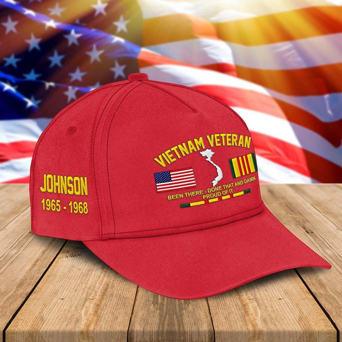 Premium Custom Vietnam Veteran Embroidered Hats VPVC307818, Gifts For Vietnam Veteran, Gifts On Father's Day, Armed Forces Day, Independence Day, Veterans Day.