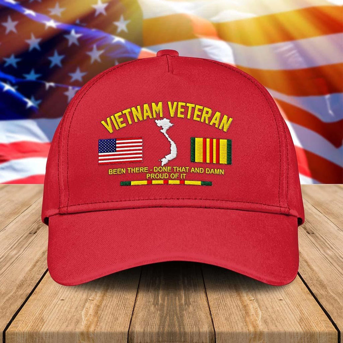 Premium Custom Vietnam Veteran Embroidered Hats VPVC307818, Gifts For Vietnam Veteran, Gifts On Father's Day, Armed Forces Day, Independence Day, Veterans Day.