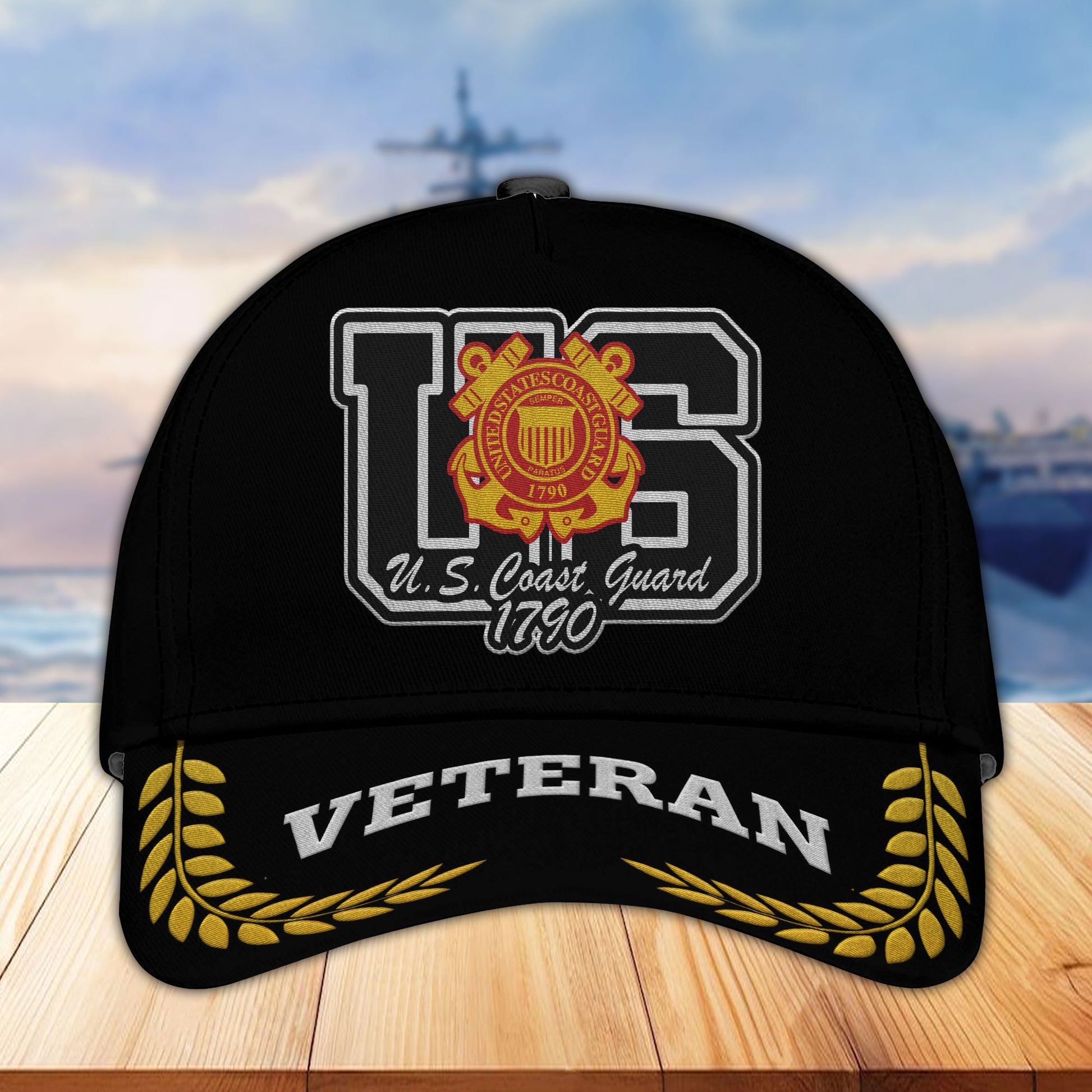 Premium Custom USCG Embroidered Hats VPVC307105, Gifts For Coast Guard Veteran, Best Gifts On Father's Day, Armed Forces Day, Independence Day, Veterans Day.