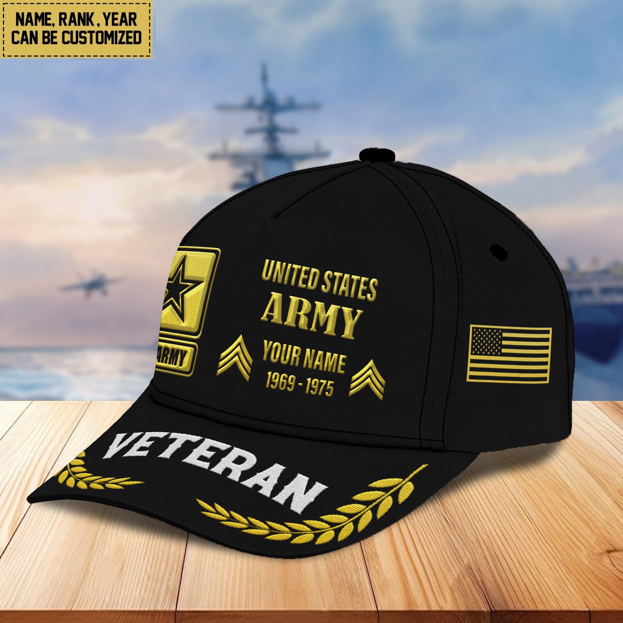 US Army Custom Embroidered Hats VPVC307201, Gifts For Army Veteran, Best Gifts On Father's Day, Armed Forces Day, Independence Day, Veterans Day.