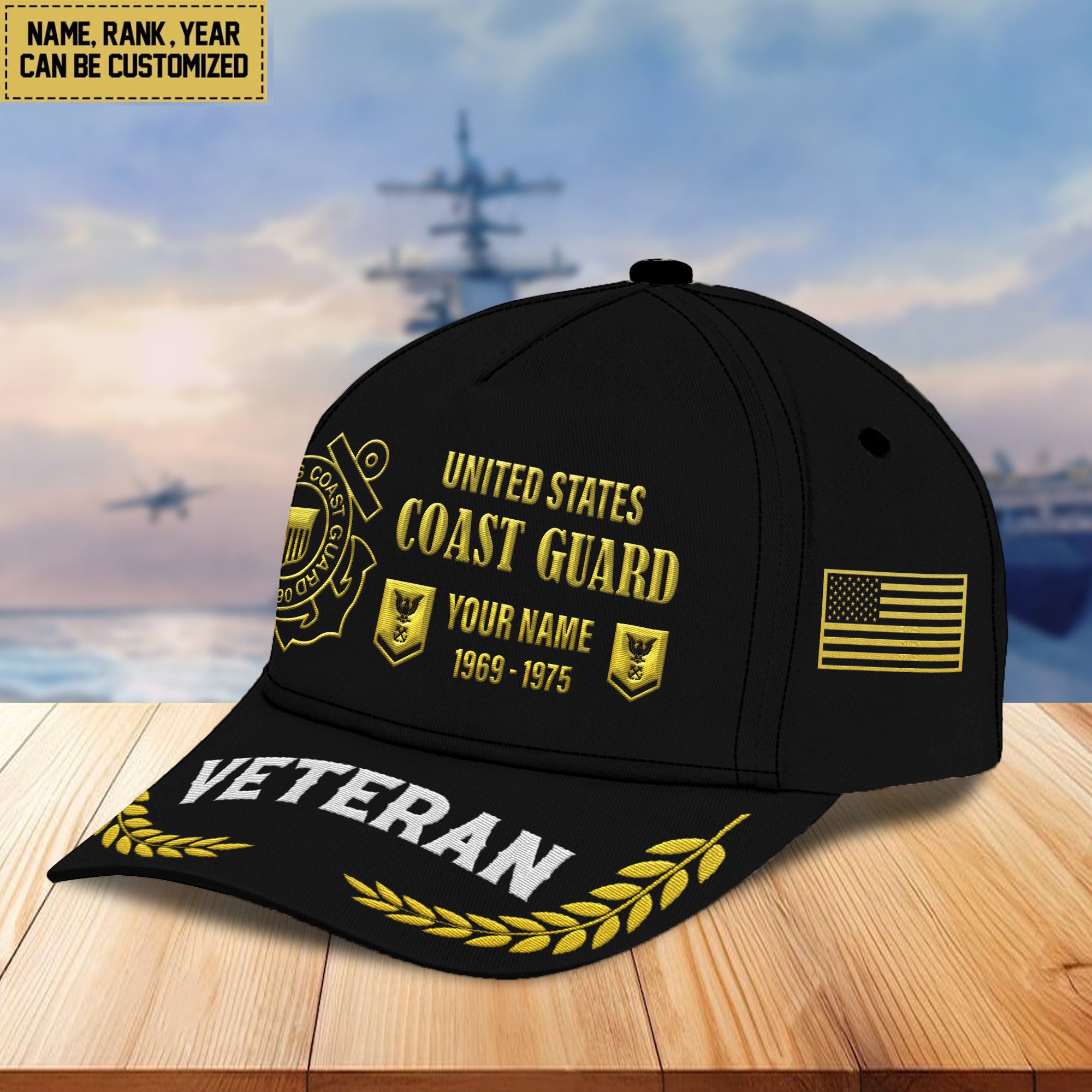USCG Custom Embroidered Hats VPVC307205, Gifts For Coast Guard Veteran, Best Gifts On Father's Day, Armed Forces Day, Independence Day, Veterans Day.