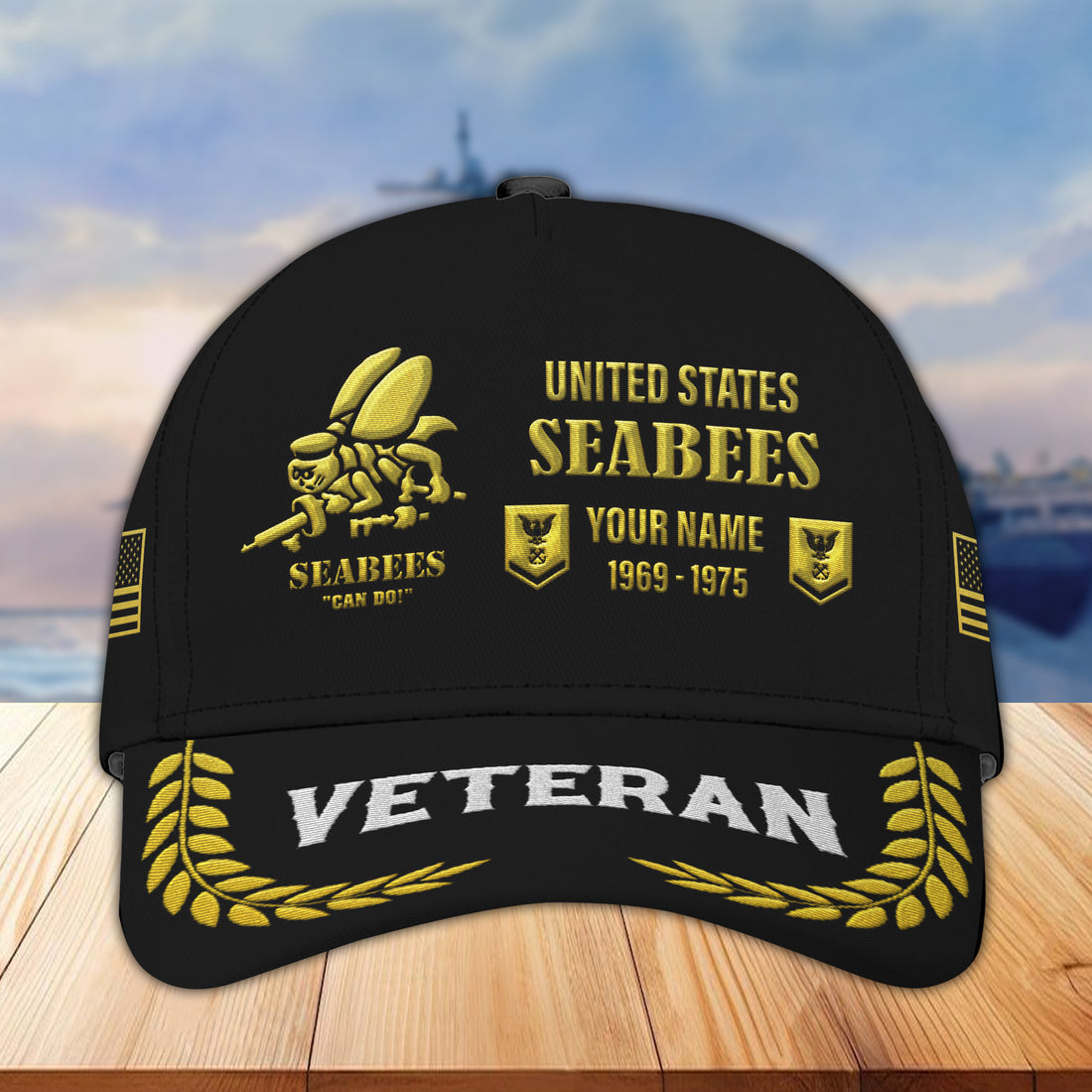 US Seabees Custom Embroidered Hats VPVC307209, Gifts For Seabees Veteran, Best Gifts On Father's Day, Armed Forces Day, Independence Day, Veterans Day.